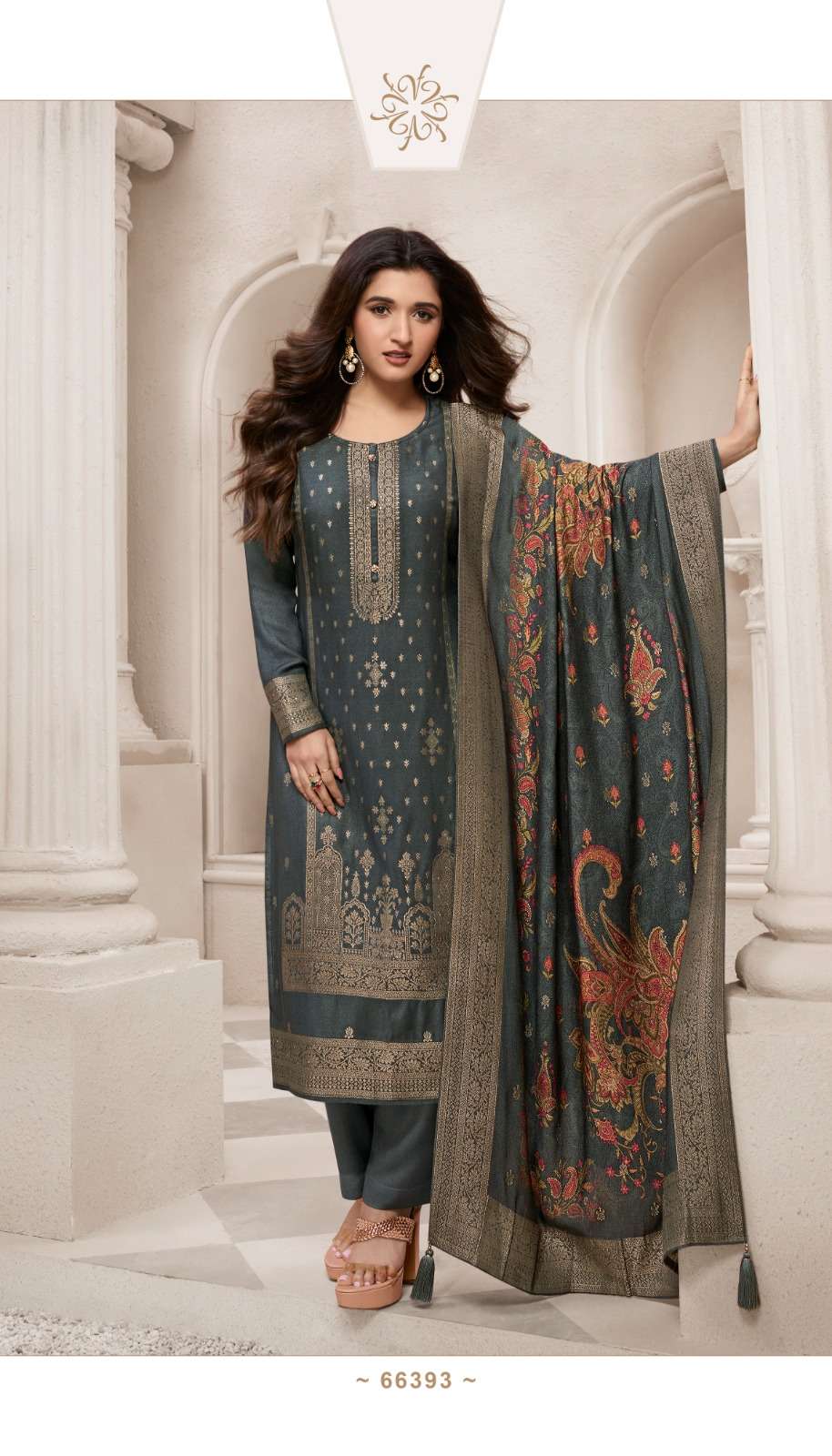 vinay fashion kervin aadhira 6 viscose pashmina jaquard attrective look salwar suit catalog