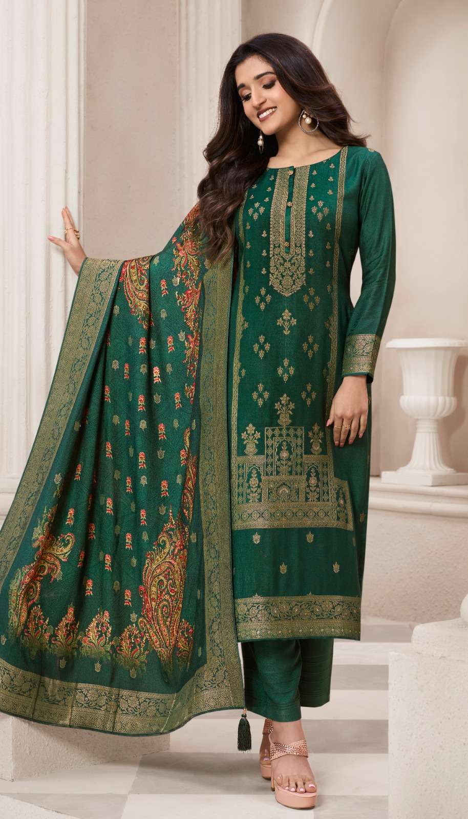 vinay fashion kervin aadhira 6 viscose pashmina jaquard attrective look salwar suit catalog