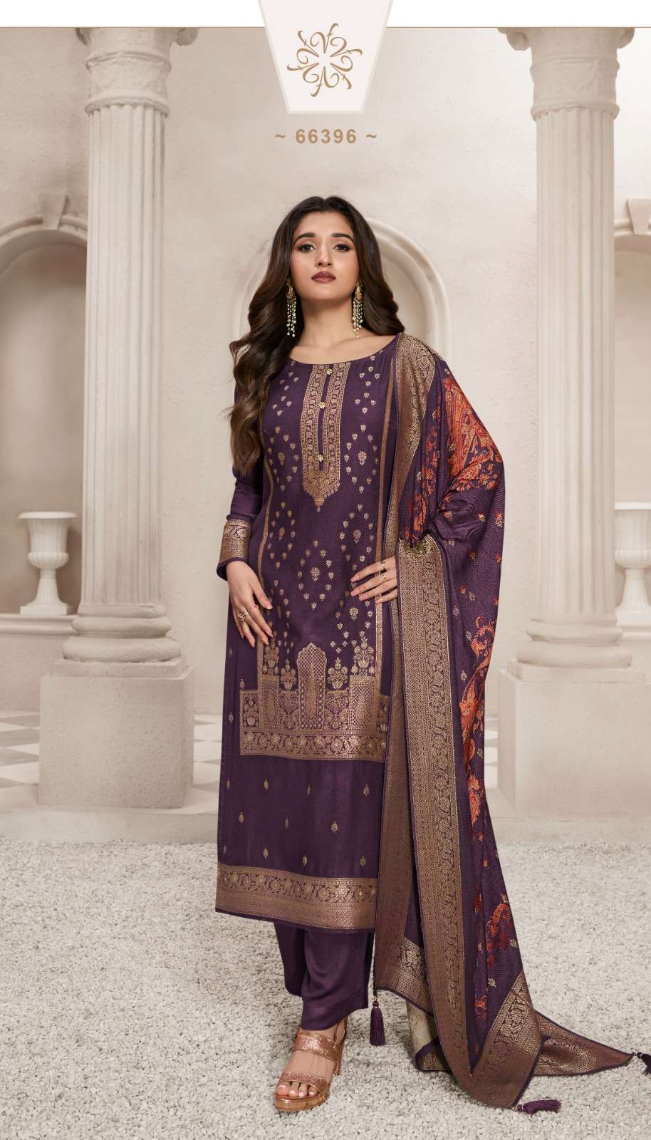 vinay fashion kervin aadhira 6 viscose pashmina jaquard attrective look salwar suit catalog