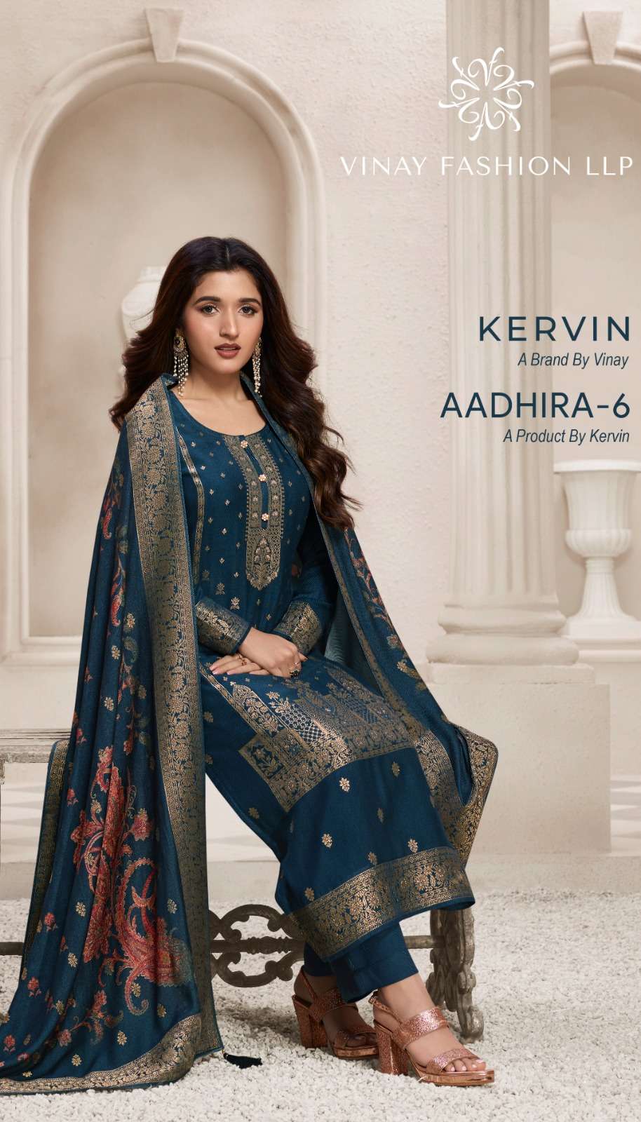 vinay fashion kervin aadhira 6 viscose pashmina jaquard attrective look salwar suit catalog