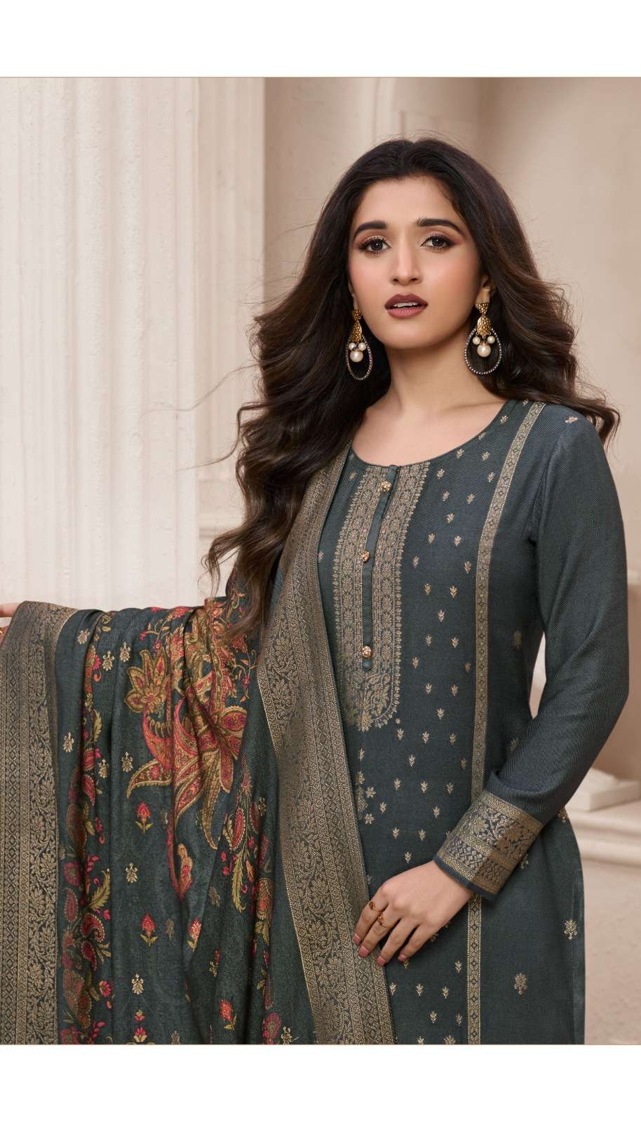 vinay fashion kervin aadhira 6 viscose pashmina jaquard attrective look salwar suit catalog