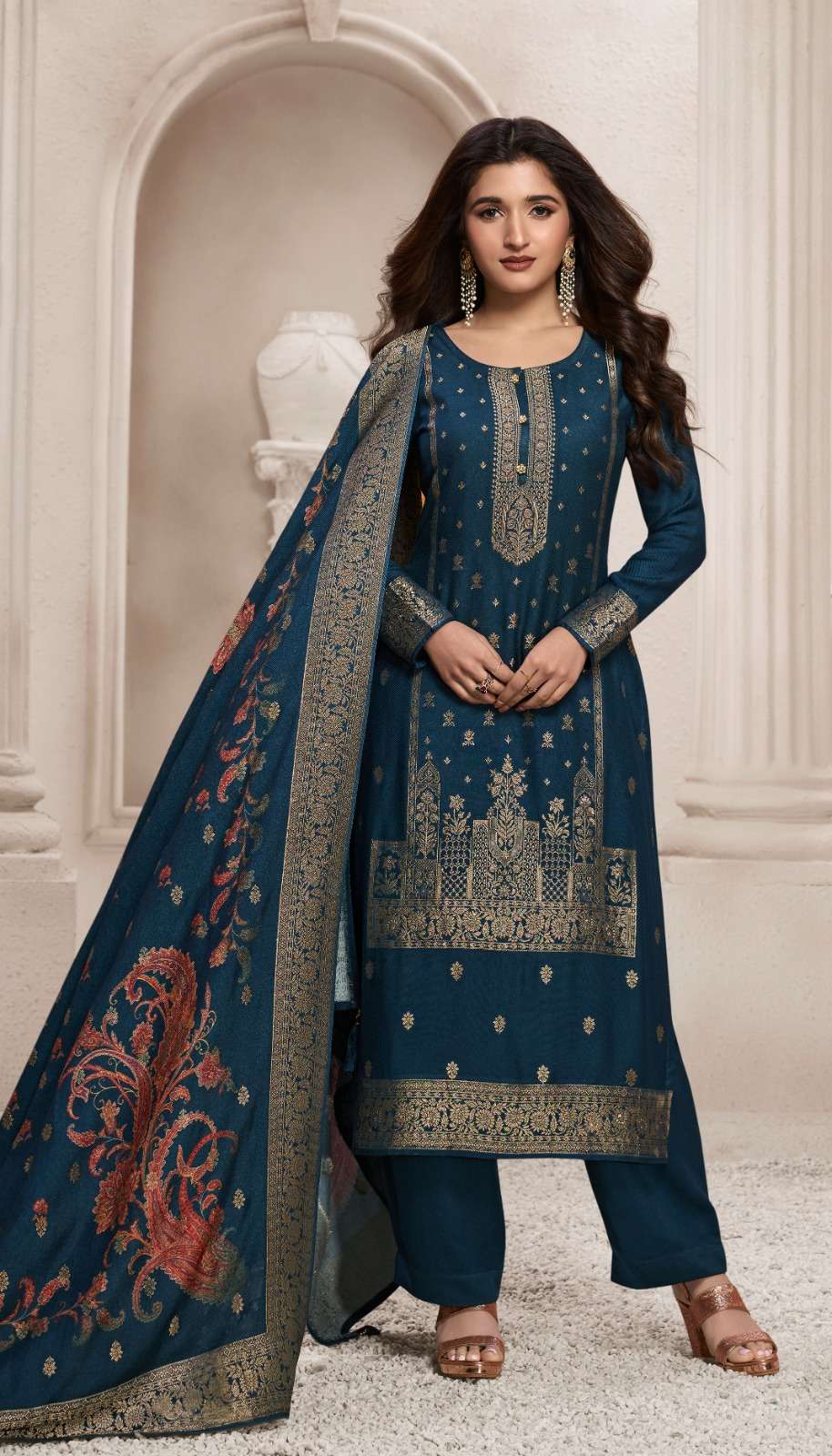 vinay fashion kervin aadhira 6 viscose pashmina jaquard attrective look salwar suit catalog