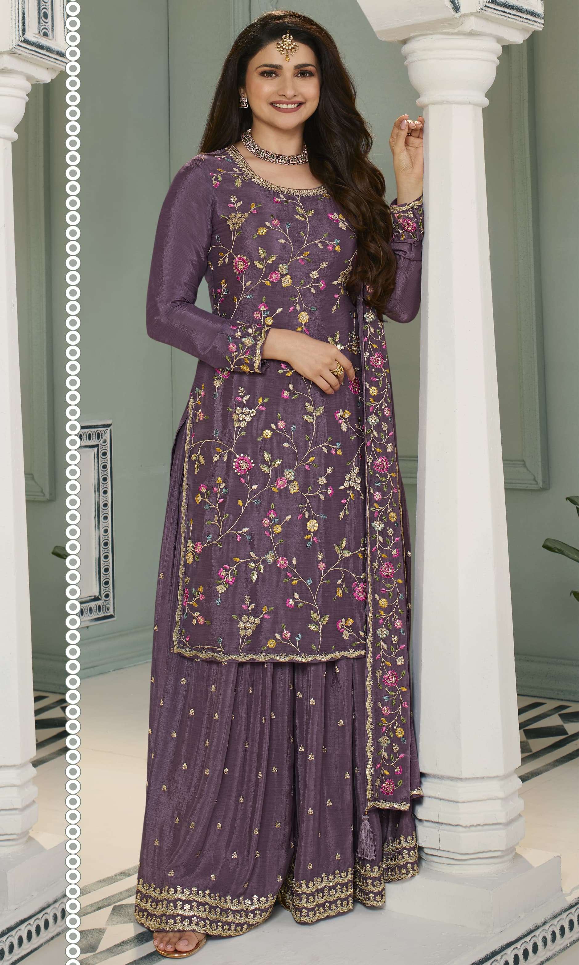 vinay fashion kuleesh avanti chinon jattrective look salwar suit catalog