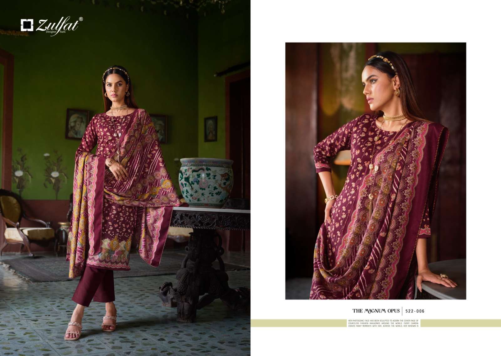 zulfat designer suits raabita wool pashmina attrective look salwar suit catalog