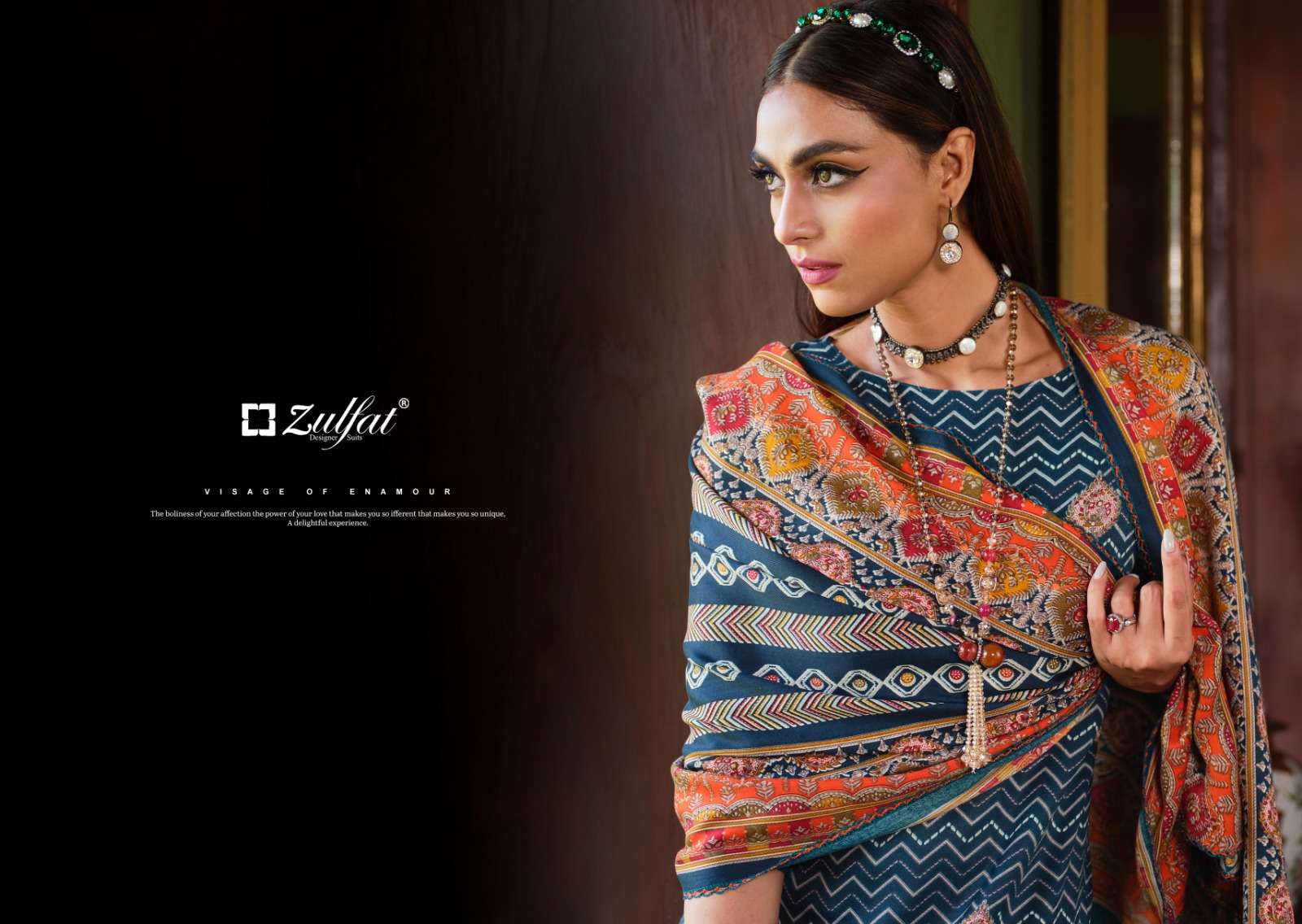 zulfat designer suits raabita wool pashmina attrective look salwar suit catalog