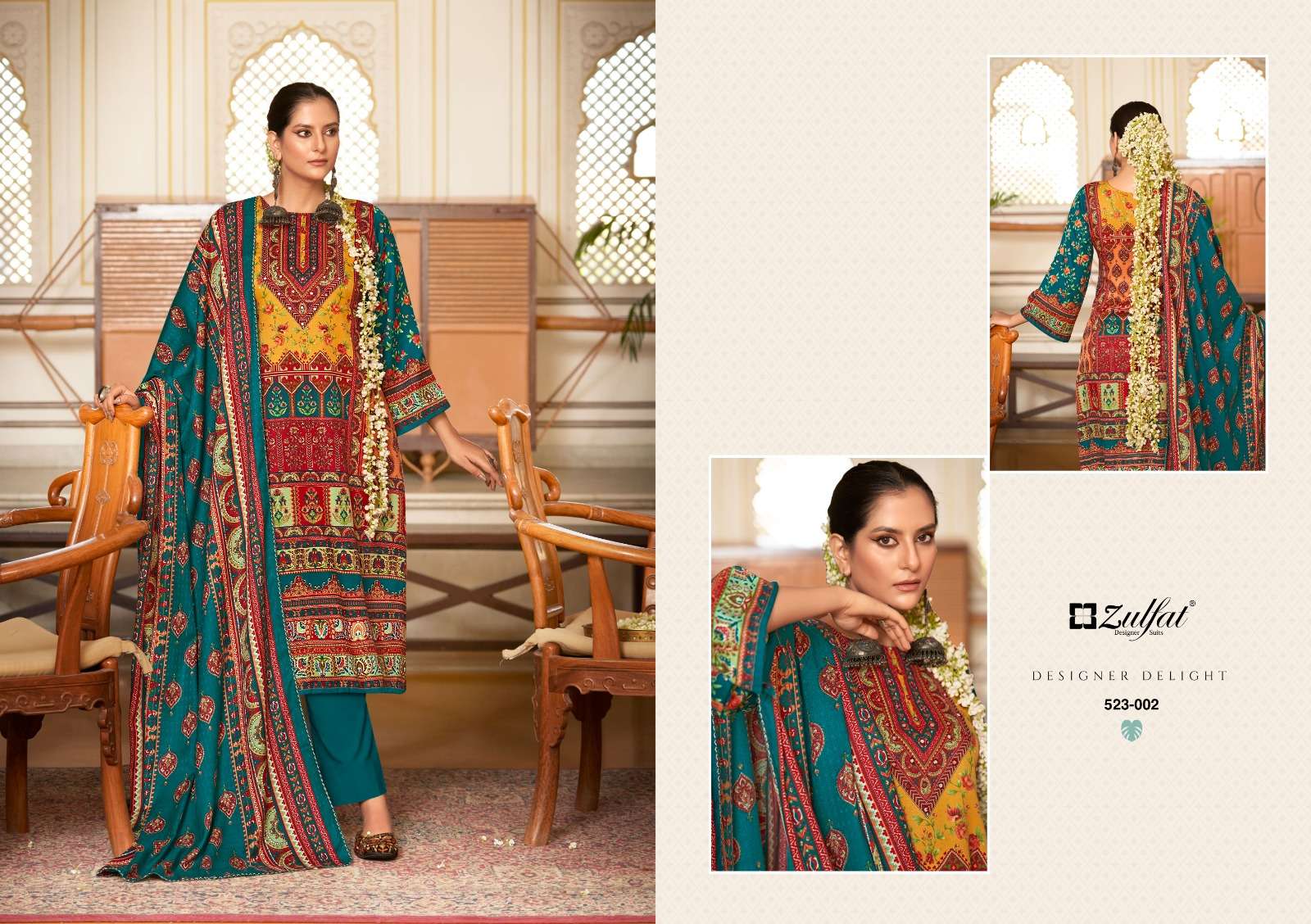 zulfat designer suits wahida wool pashmina attrective look salwqar suit catalog