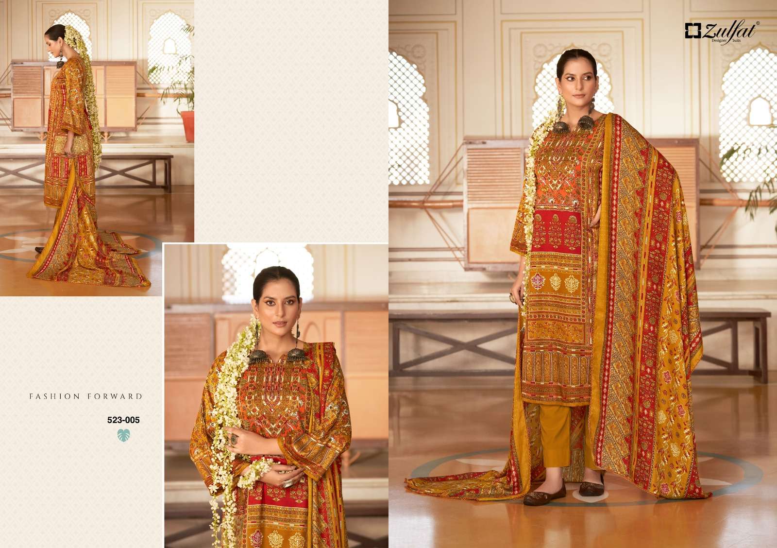 zulfat designer suits wahida wool pashmina attrective look salwqar suit catalog