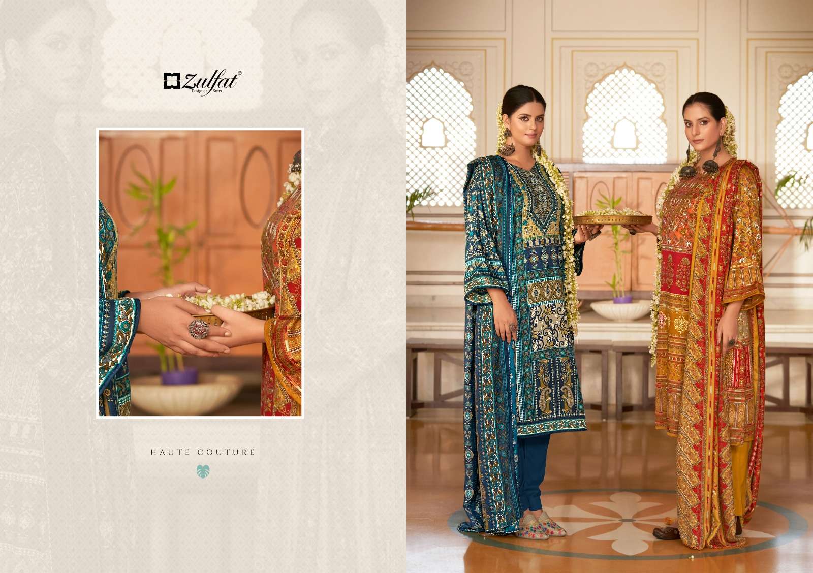 zulfat designer suits wahida wool pashmina attrective look salwqar suit catalog