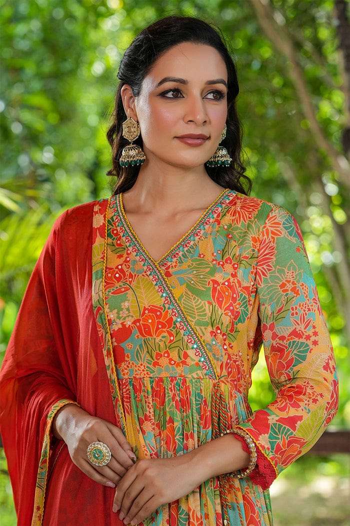 afsana aaliya 2020 chinnon beautiful embroidery look top bottom with dupatta size set