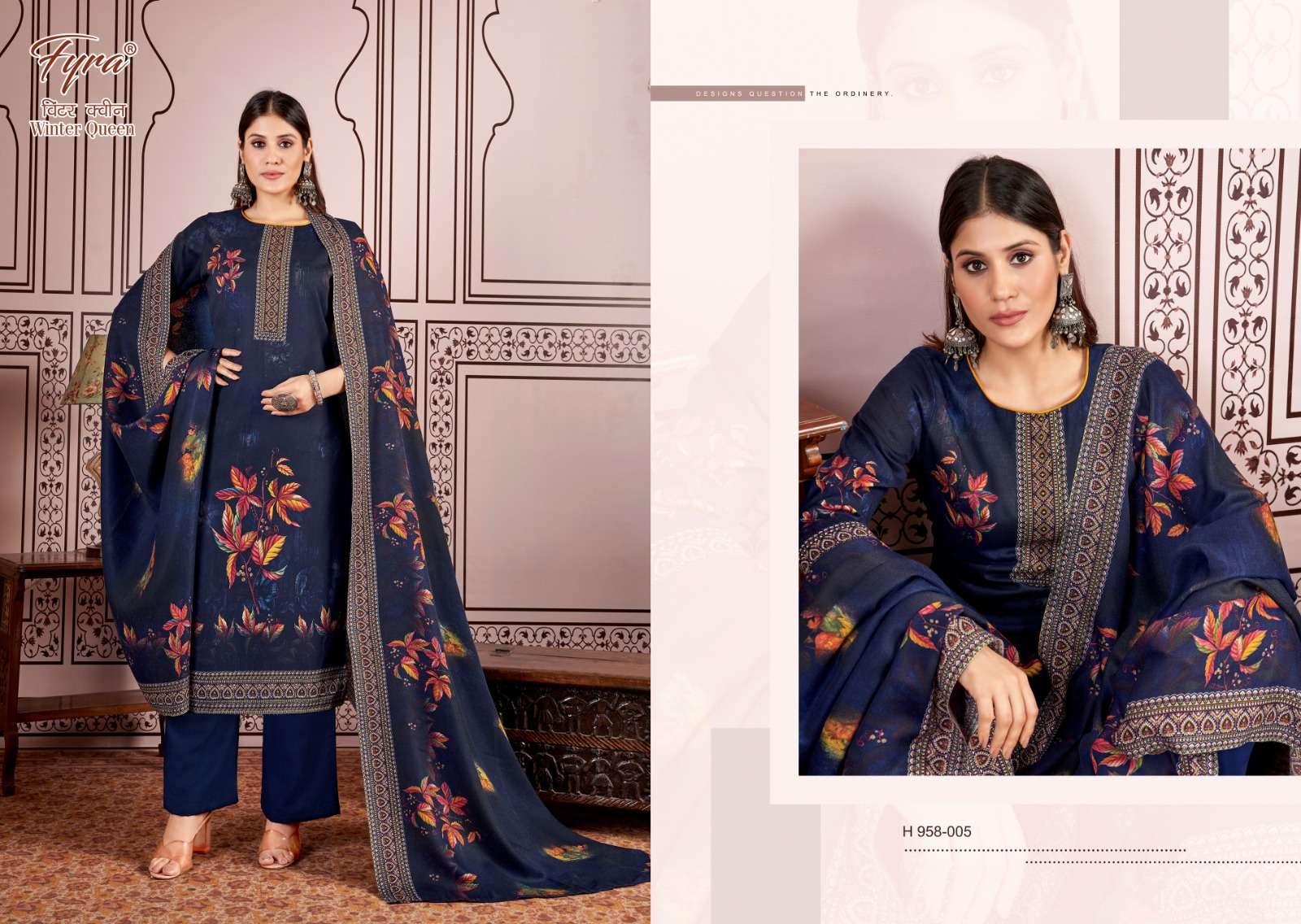 alok suit winter queen pashmina exclusive print salwar suit catlog