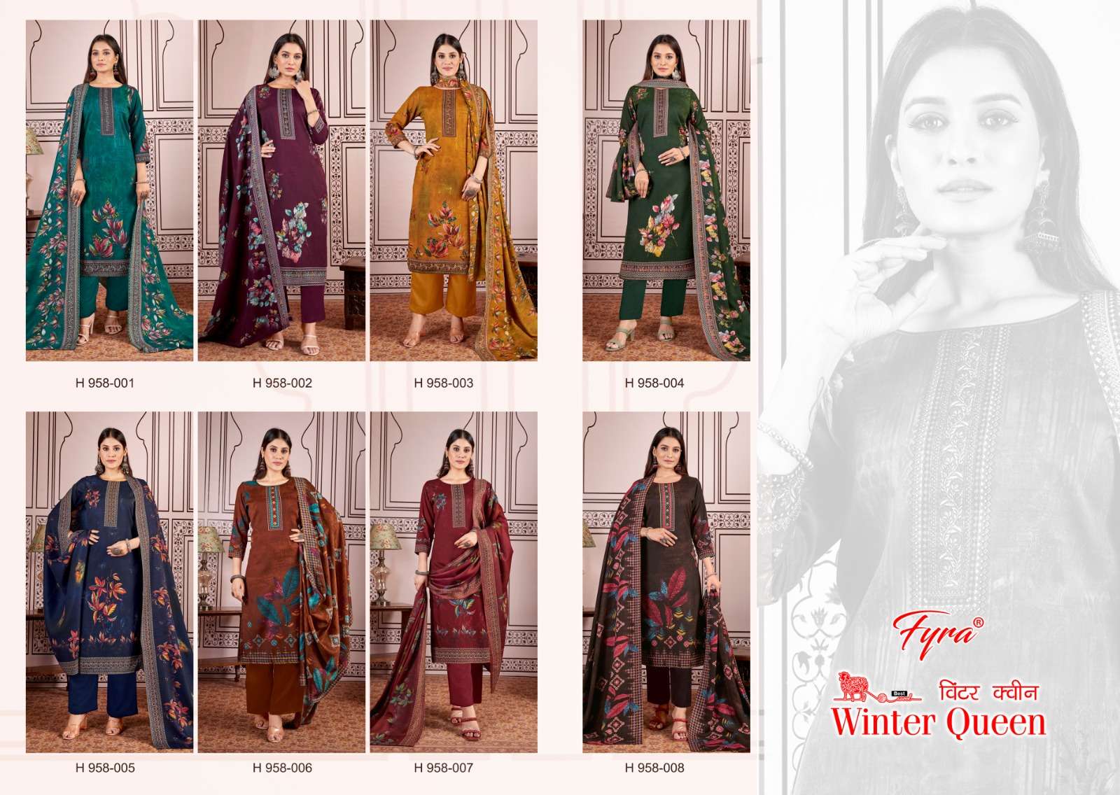 alok suit winter queen pashmina exclusive print salwar suit catlog