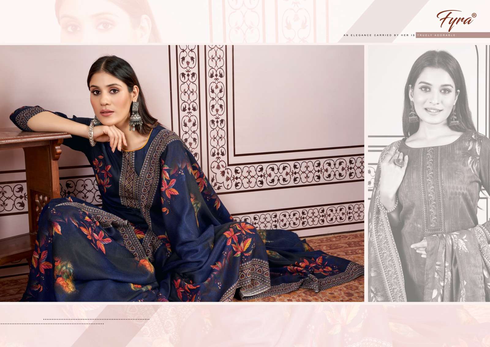 alok suit winter queen pashmina exclusive print salwar suit catlog