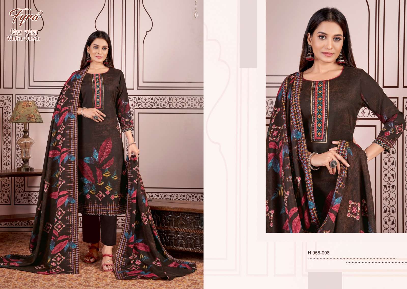 alok suit winter queen pashmina exclusive print salwar suit catlog