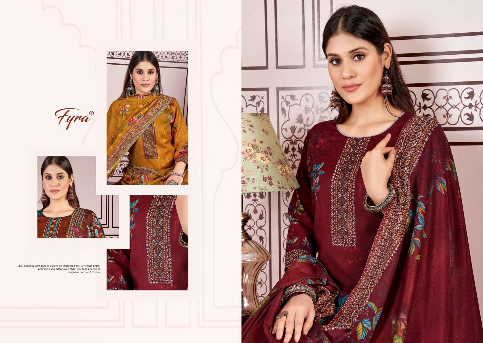 alok suit winter queen pashmina exclusive print salwar suit catlog