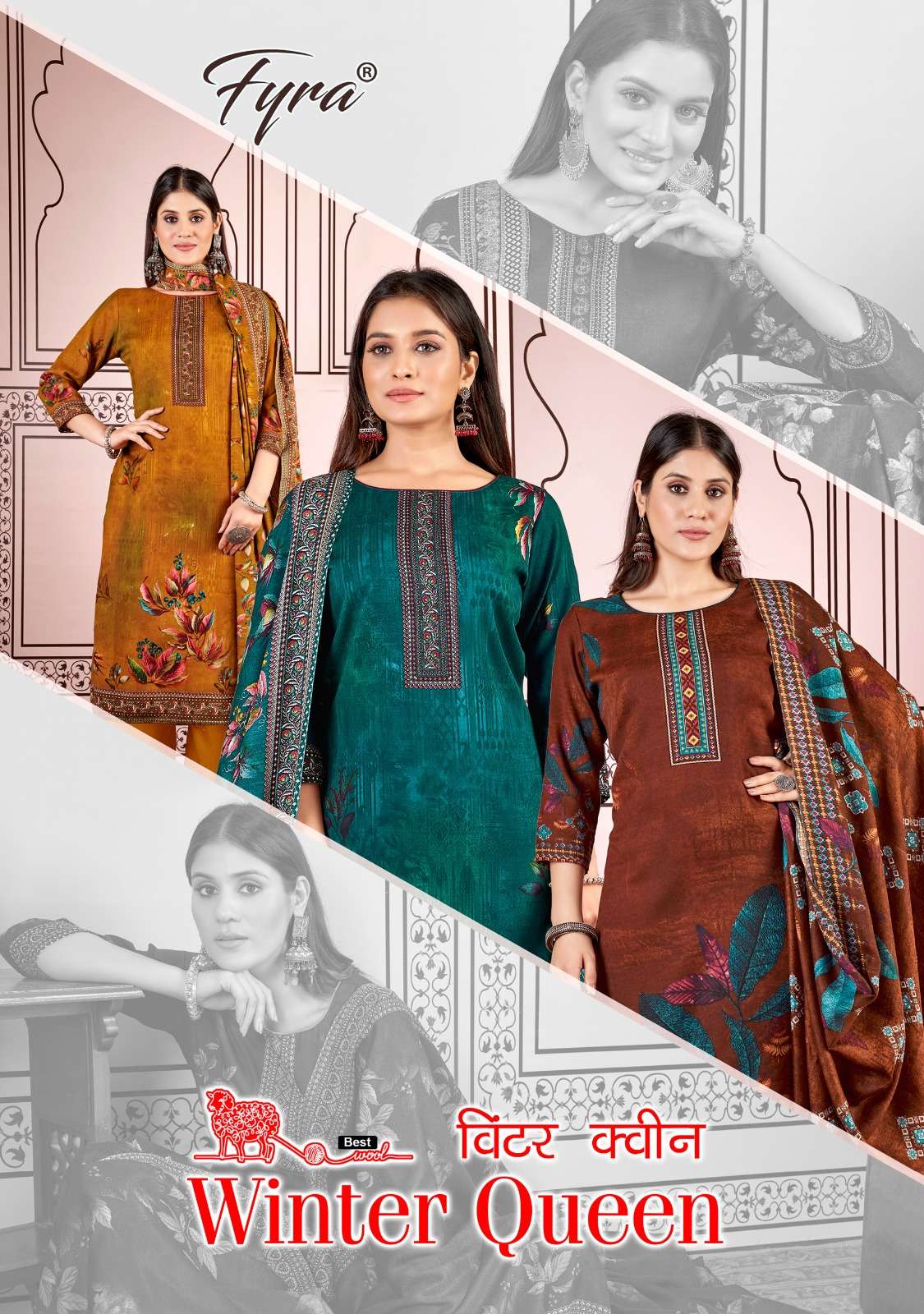 alok suit winter queen pashmina exclusive print salwar suit catlog