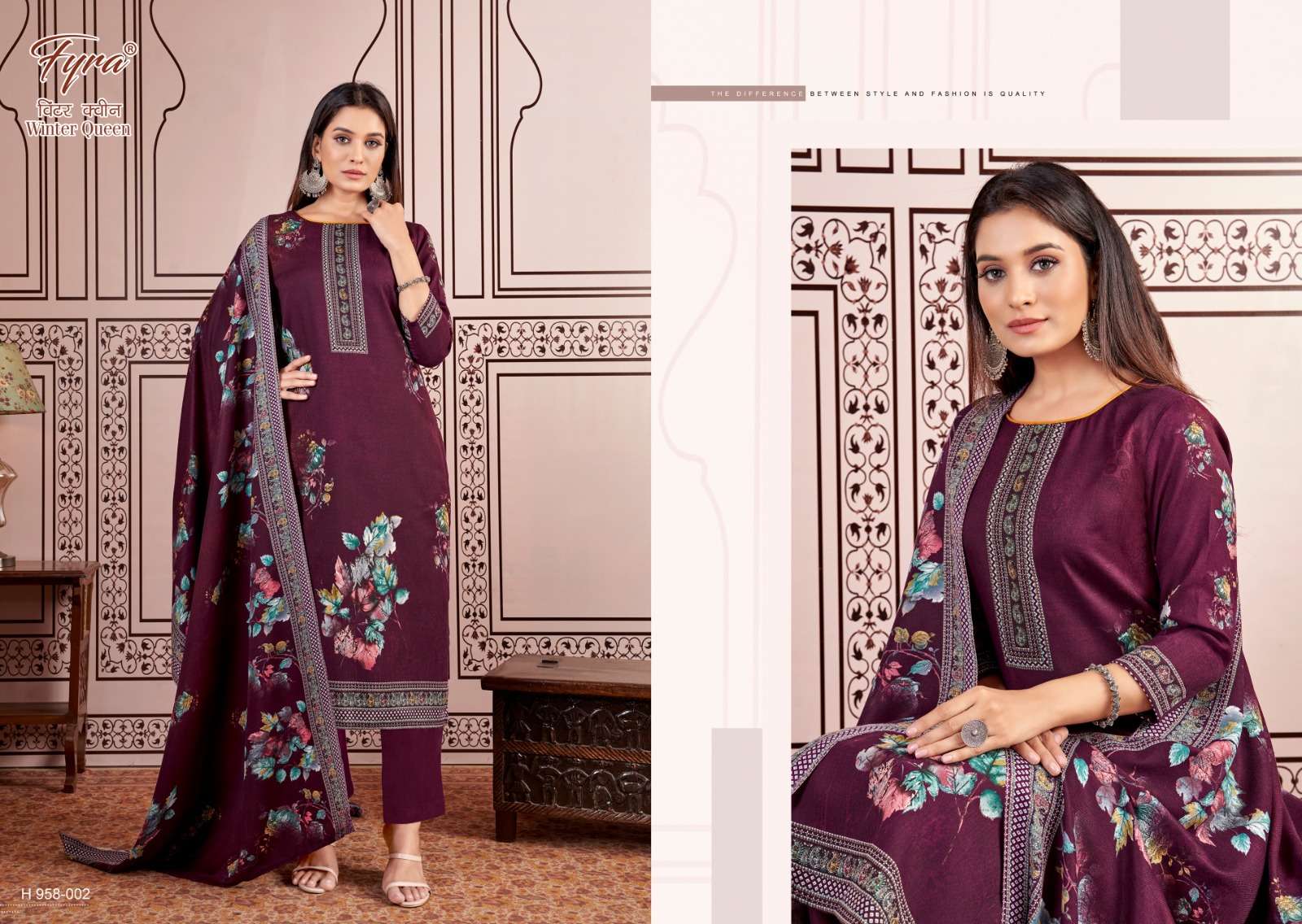 alok suit winter queen pashmina exclusive print salwar suit catlog