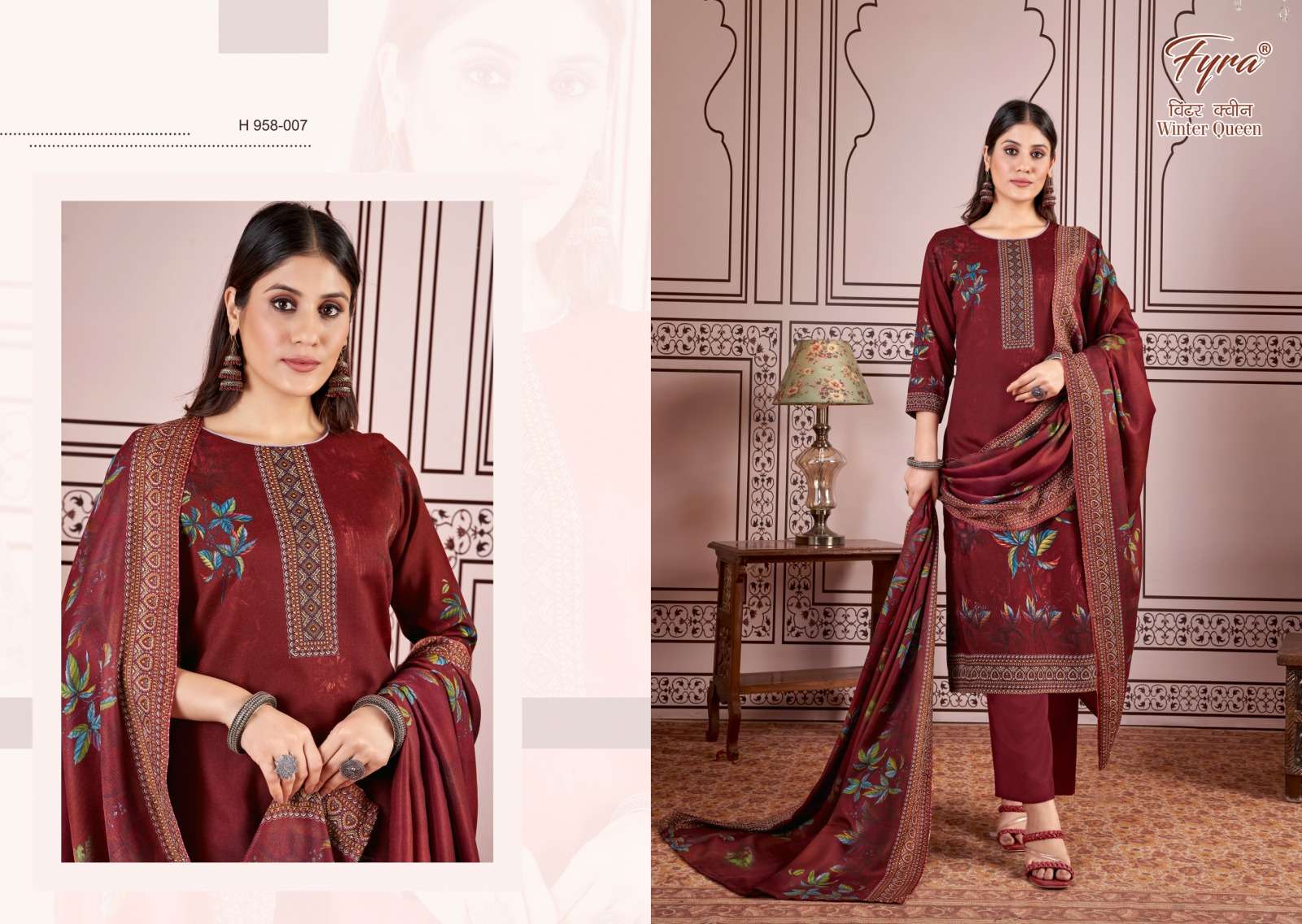 alok suit winter queen pashmina exclusive print salwar suit catlog