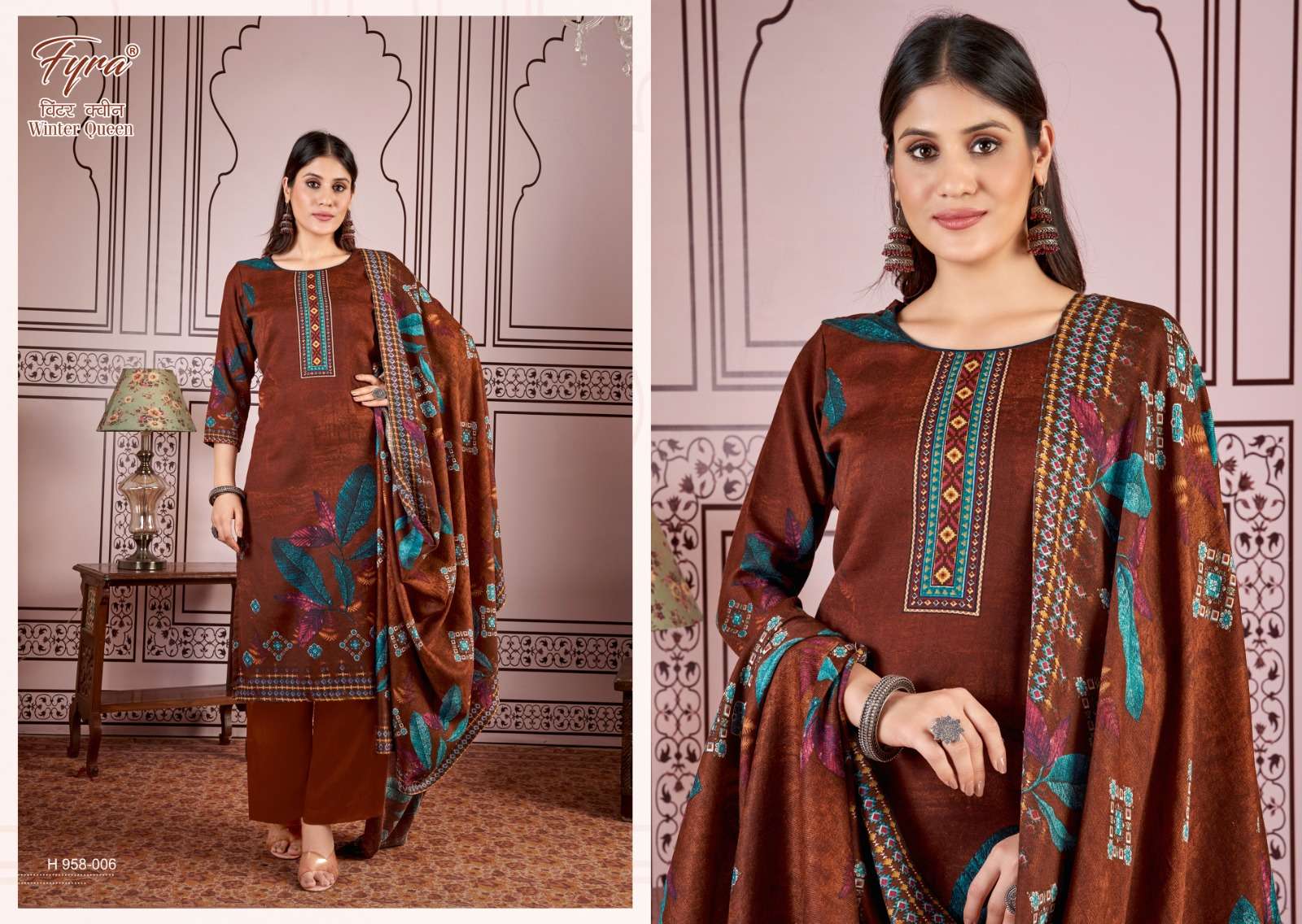 alok suit winter queen pashmina exclusive print salwar suit catlog