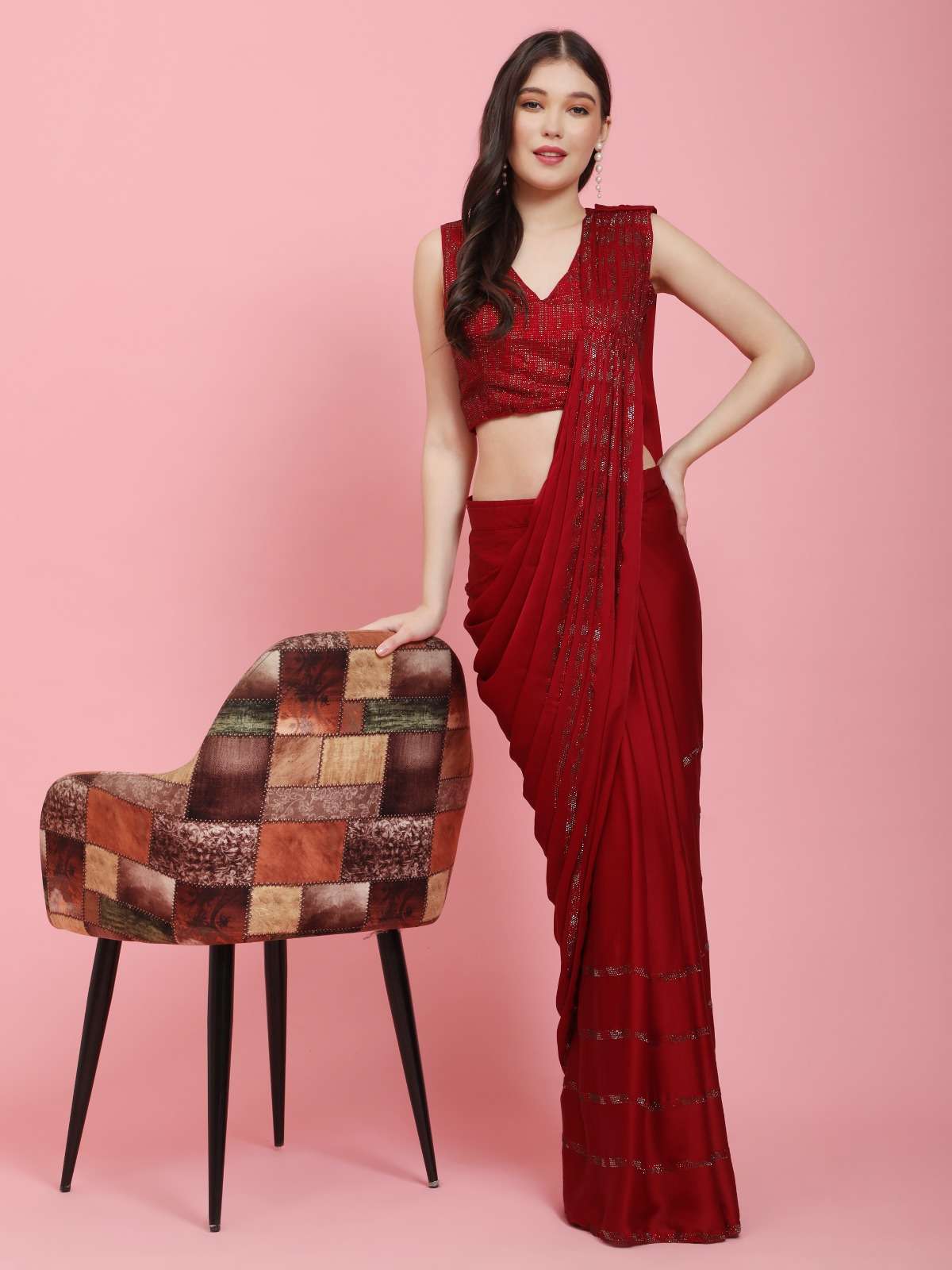 amoha trendz d no 10209 satin fabric catchy look saree catalog