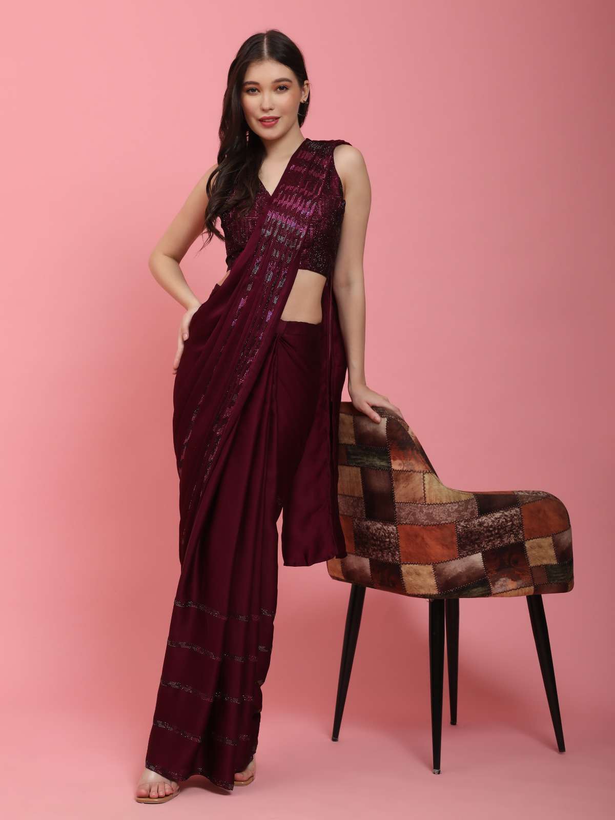 amoha trendz d no 10209 satin fabric catchy look saree catalog