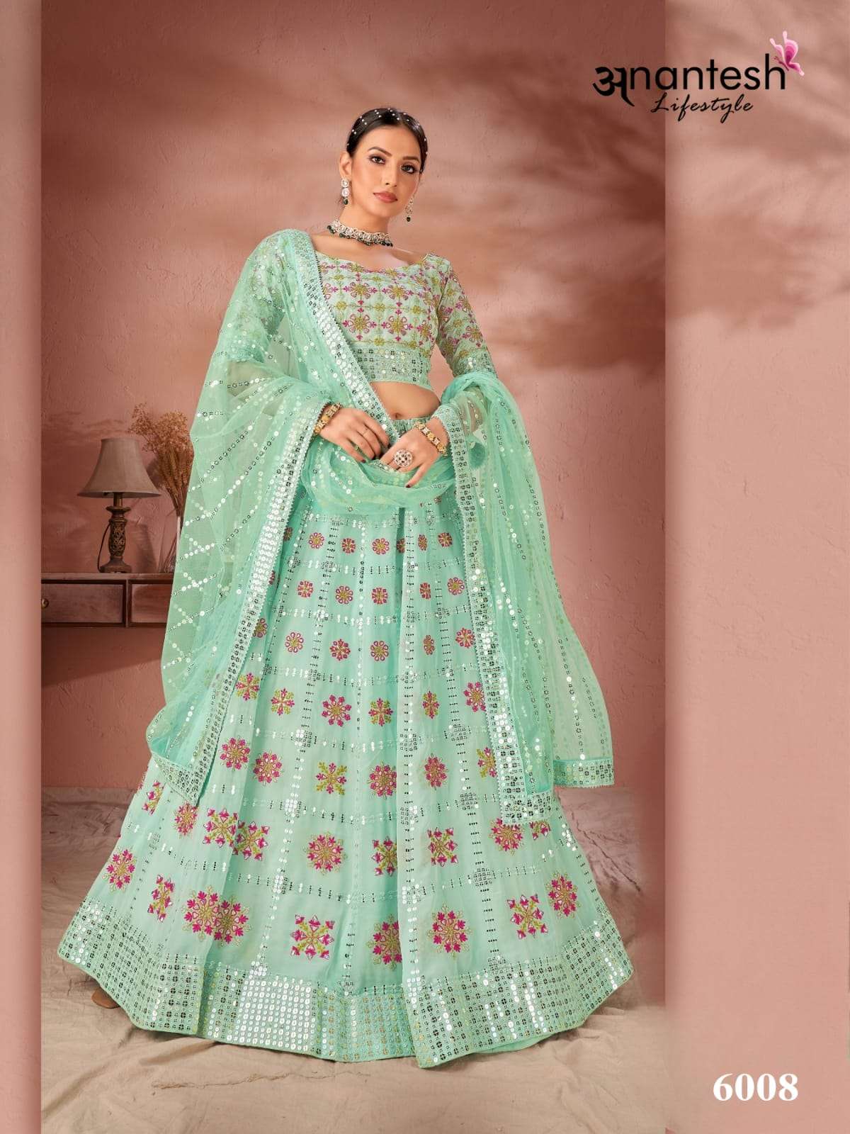 anantesh lifestyle maharani vol 2 SERIES 6007 TO 6011 premium georgette  innovative look lehngha cataloug