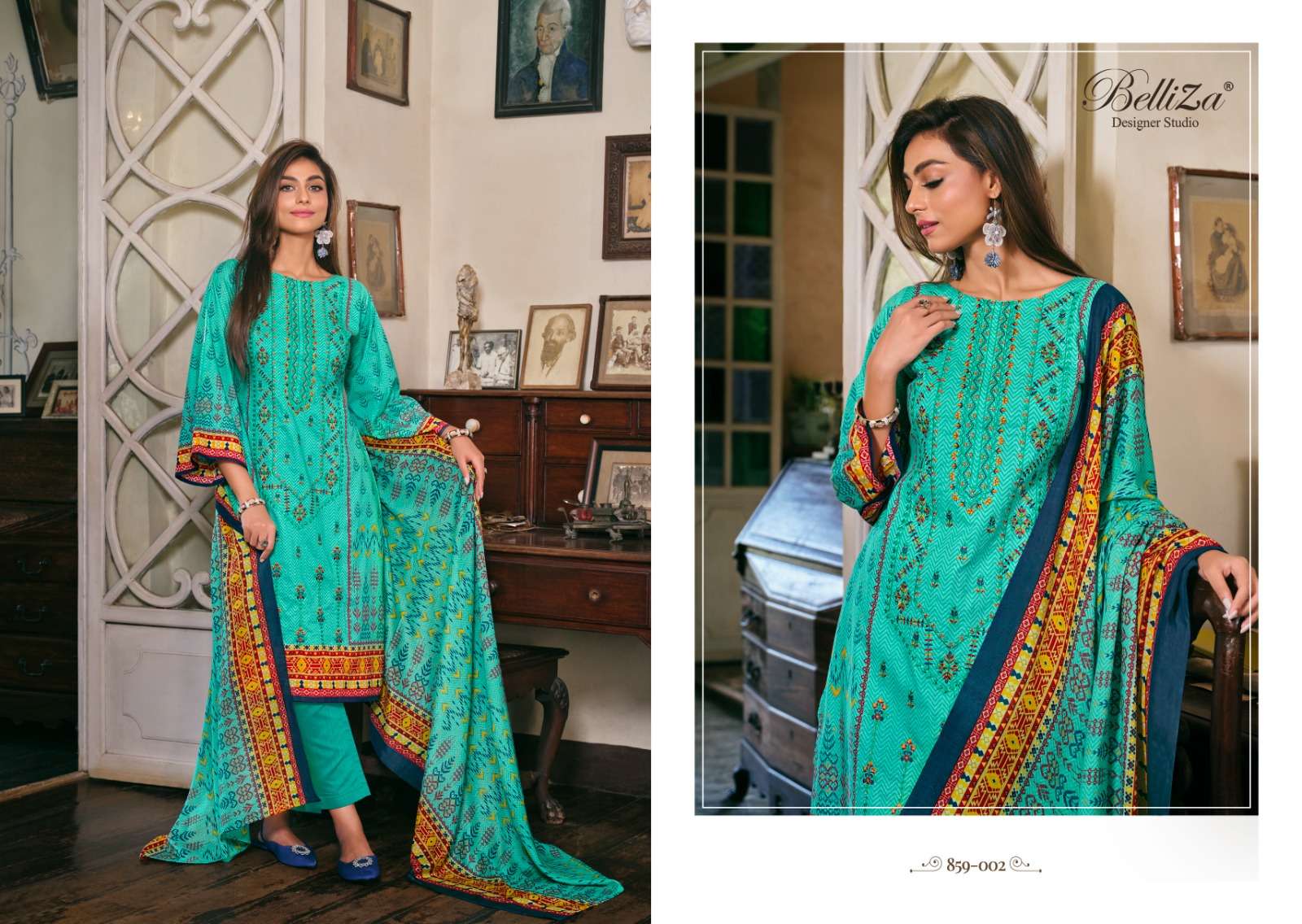 belliza designer studio binsaeed mal cotton elegant salwar suit catalog