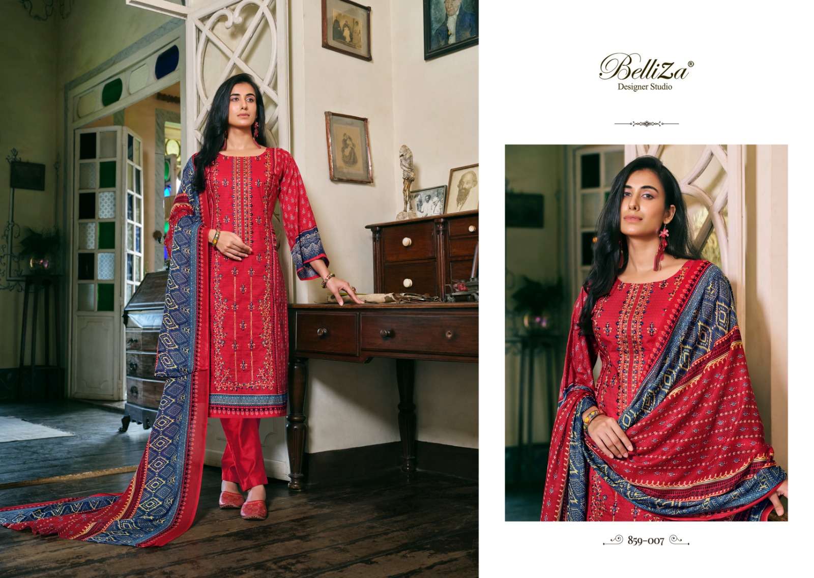 belliza designer studio binsaeed mal cotton elegant salwar suit catalog