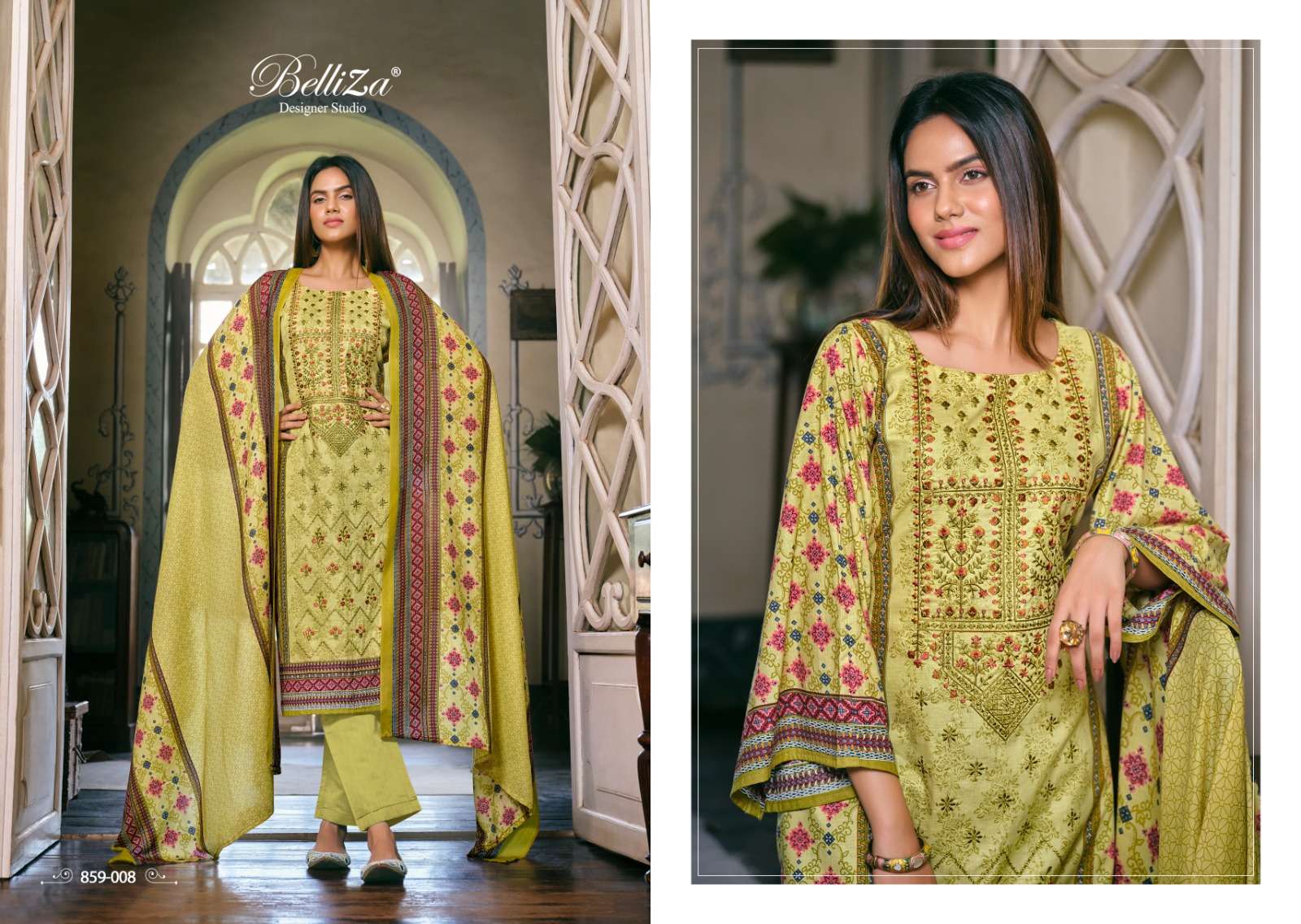 belliza designer studio binsaeed mal cotton elegant salwar suit catalog