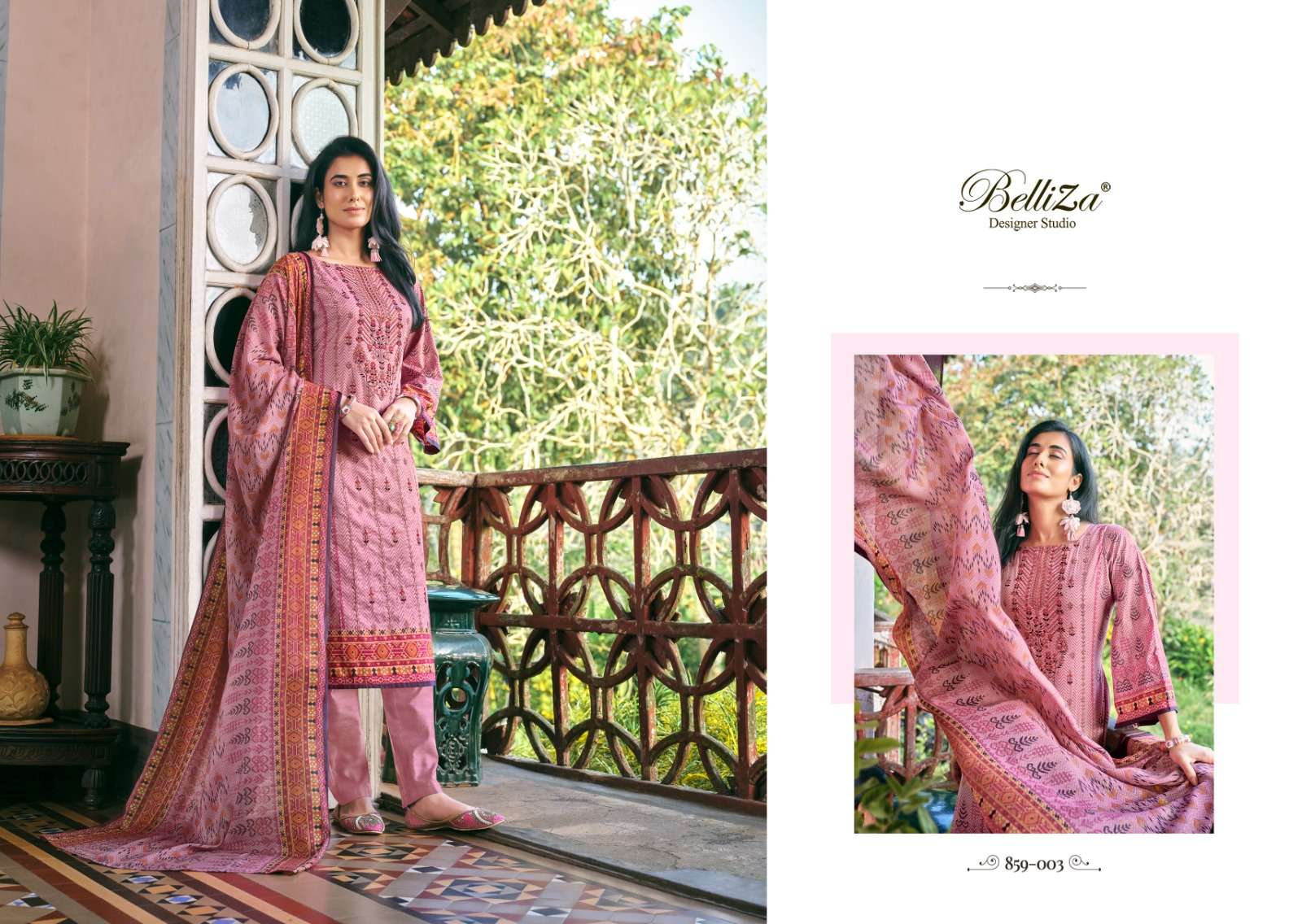 belliza designer studio binsaeed mal cotton elegant salwar suit catalog