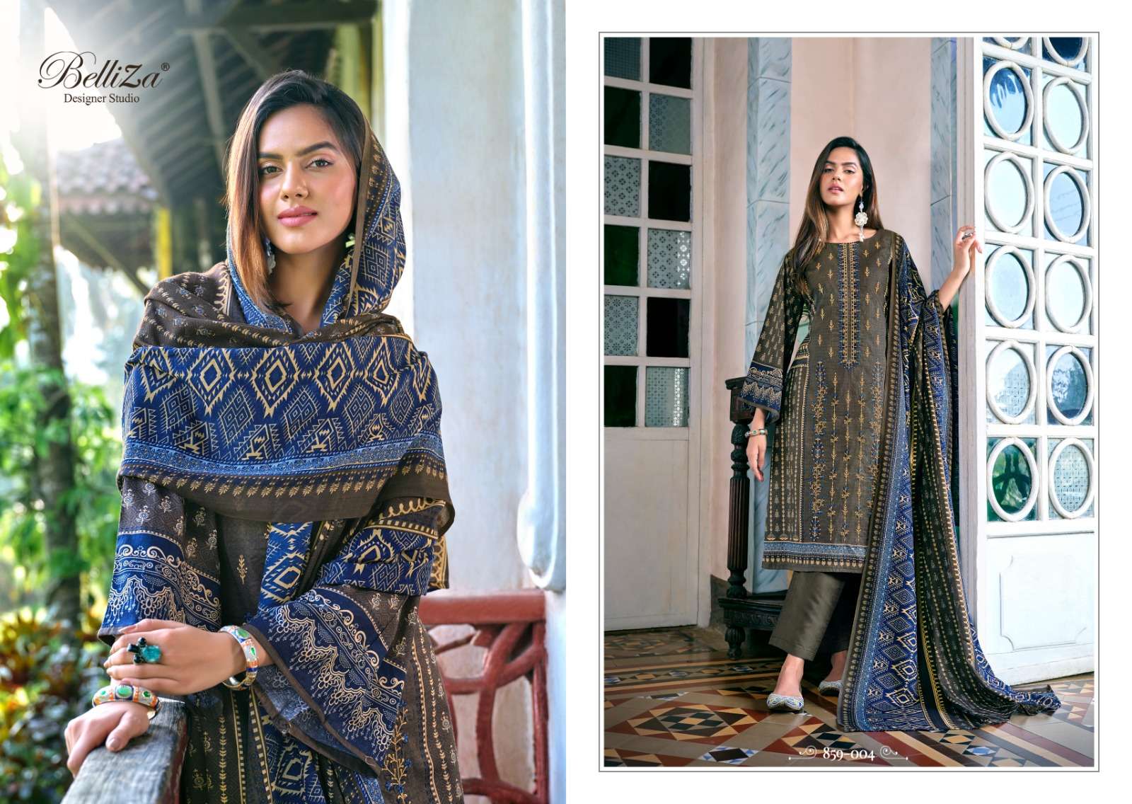 belliza designer studio binsaeed mal cotton elegant salwar suit catalog