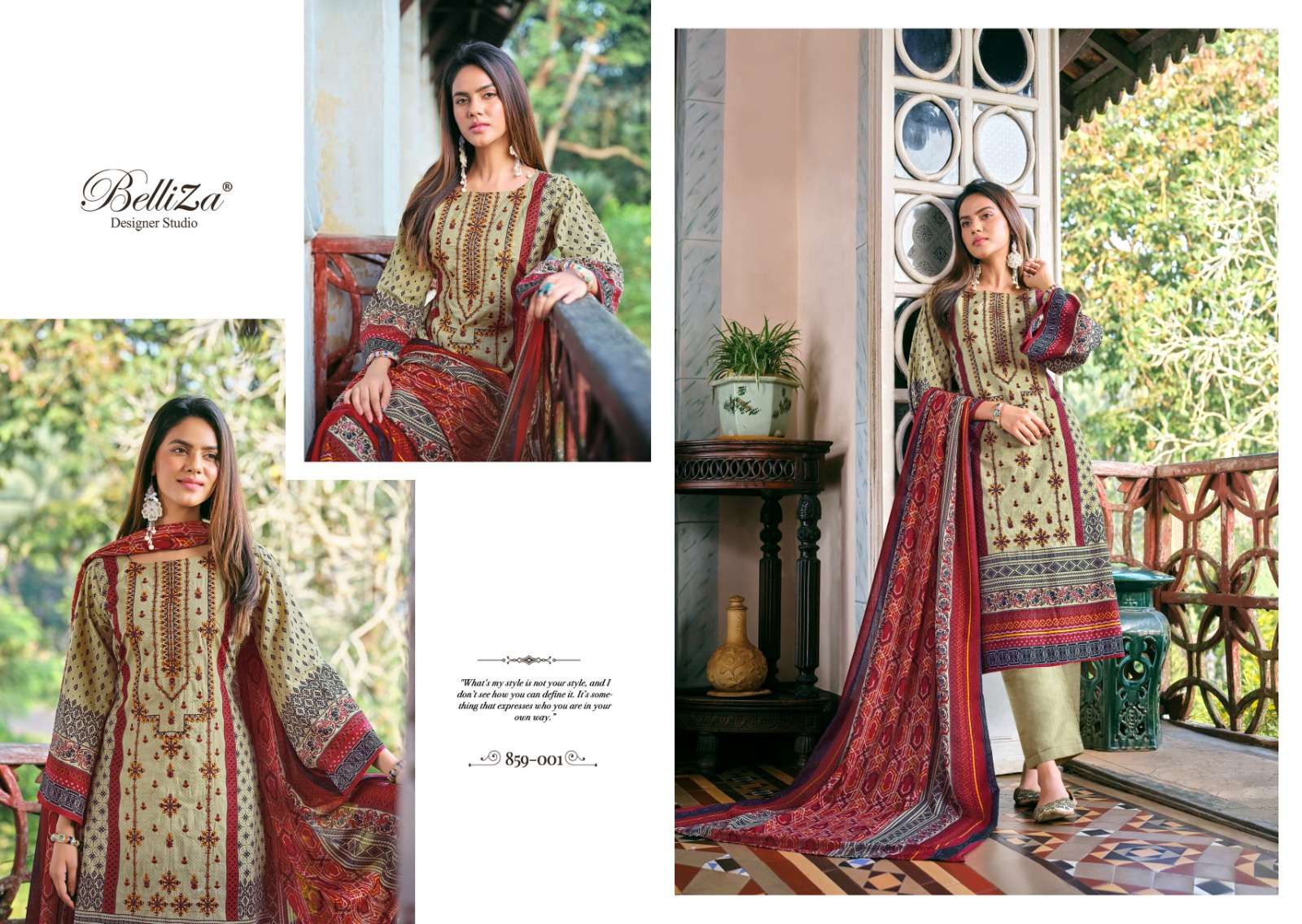 belliza designer studio binsaeed mal cotton elegant salwar suit catalog