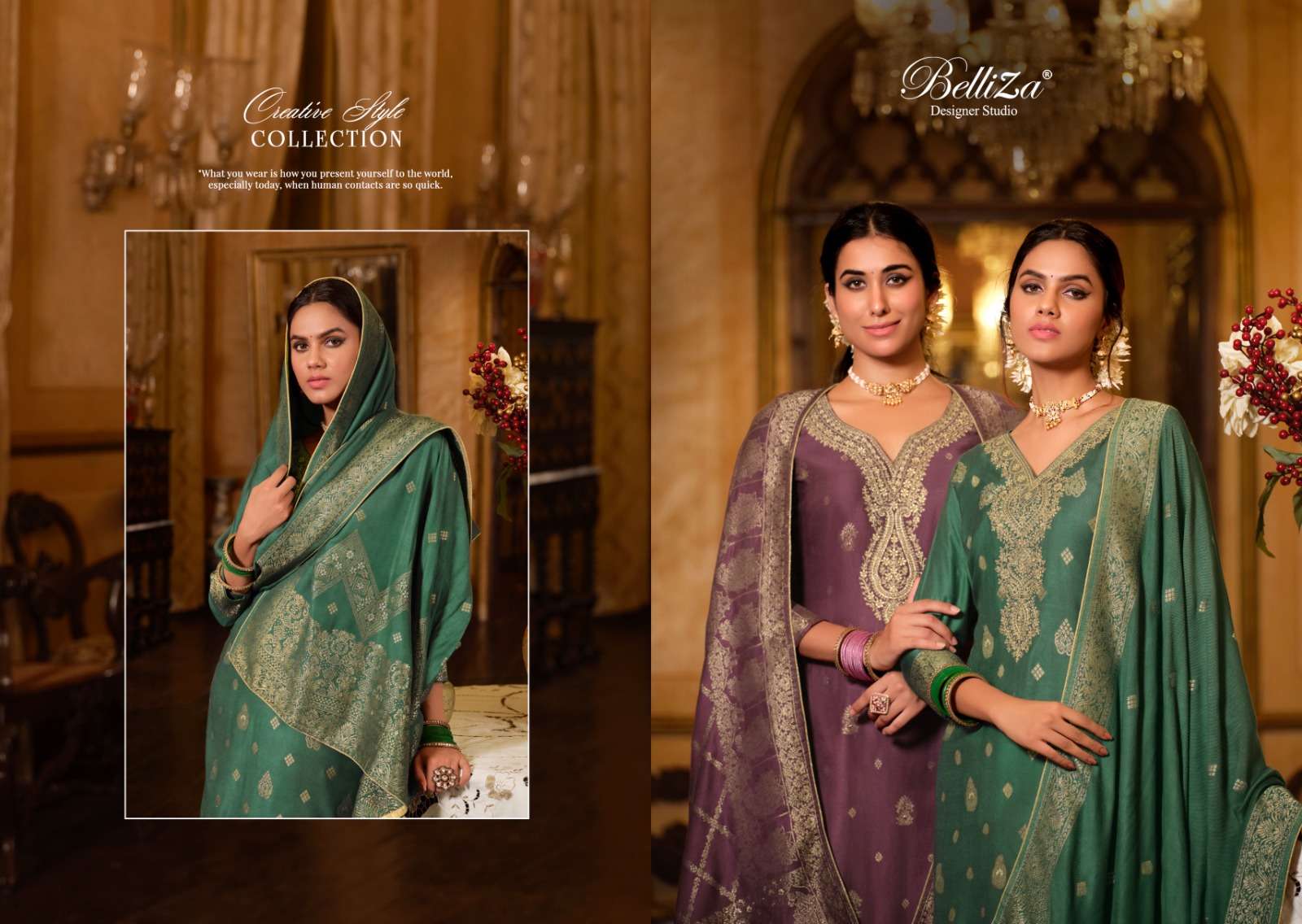 belliza designer studio gulbahaar viscose pashmina attractive look salwar suit catalog