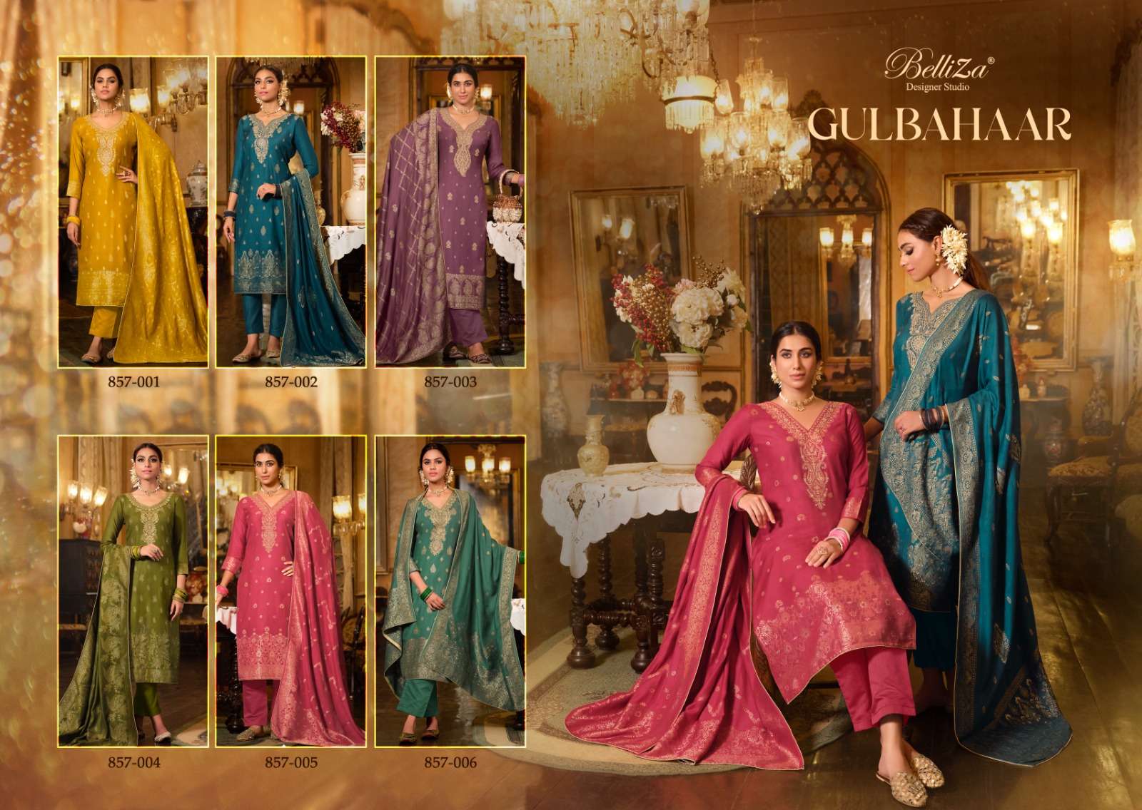 belliza designer studio gulbahaar viscose pashmina attractive look salwar suit catalog