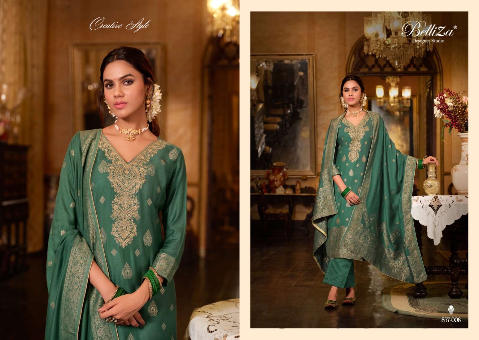 belliza designer studio gulbahaar viscose pashmina attractive look salwar suit catalog