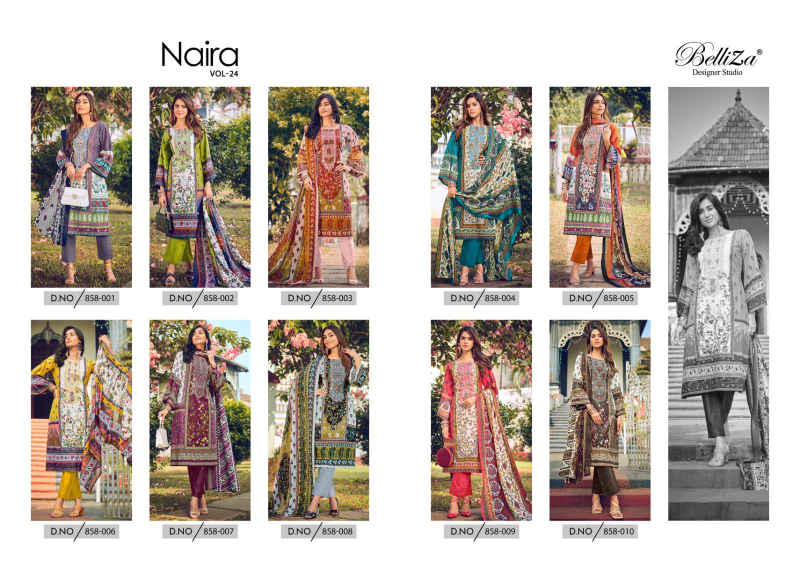 belliza designer studio naira vol 24 cotton elegant salwar suit catalog