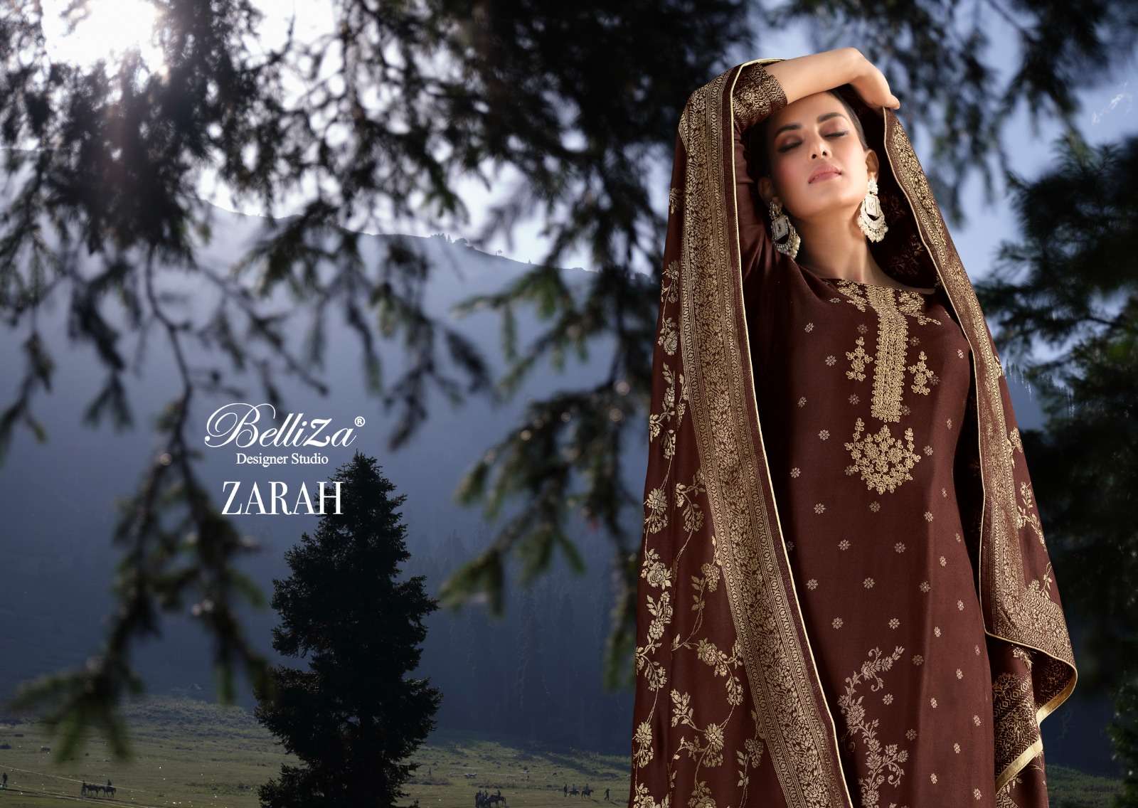 belliza designer studio zarah pashmina viscose decent look salwar suit catalog