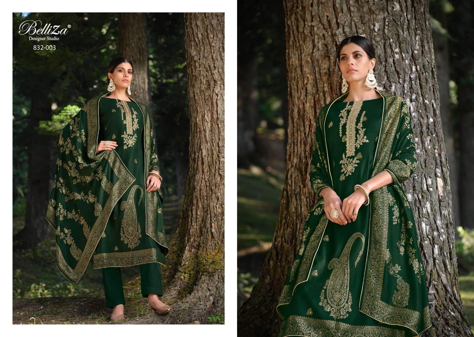 belliza designer studio zarah pashmina viscose decent look salwar suit catalog