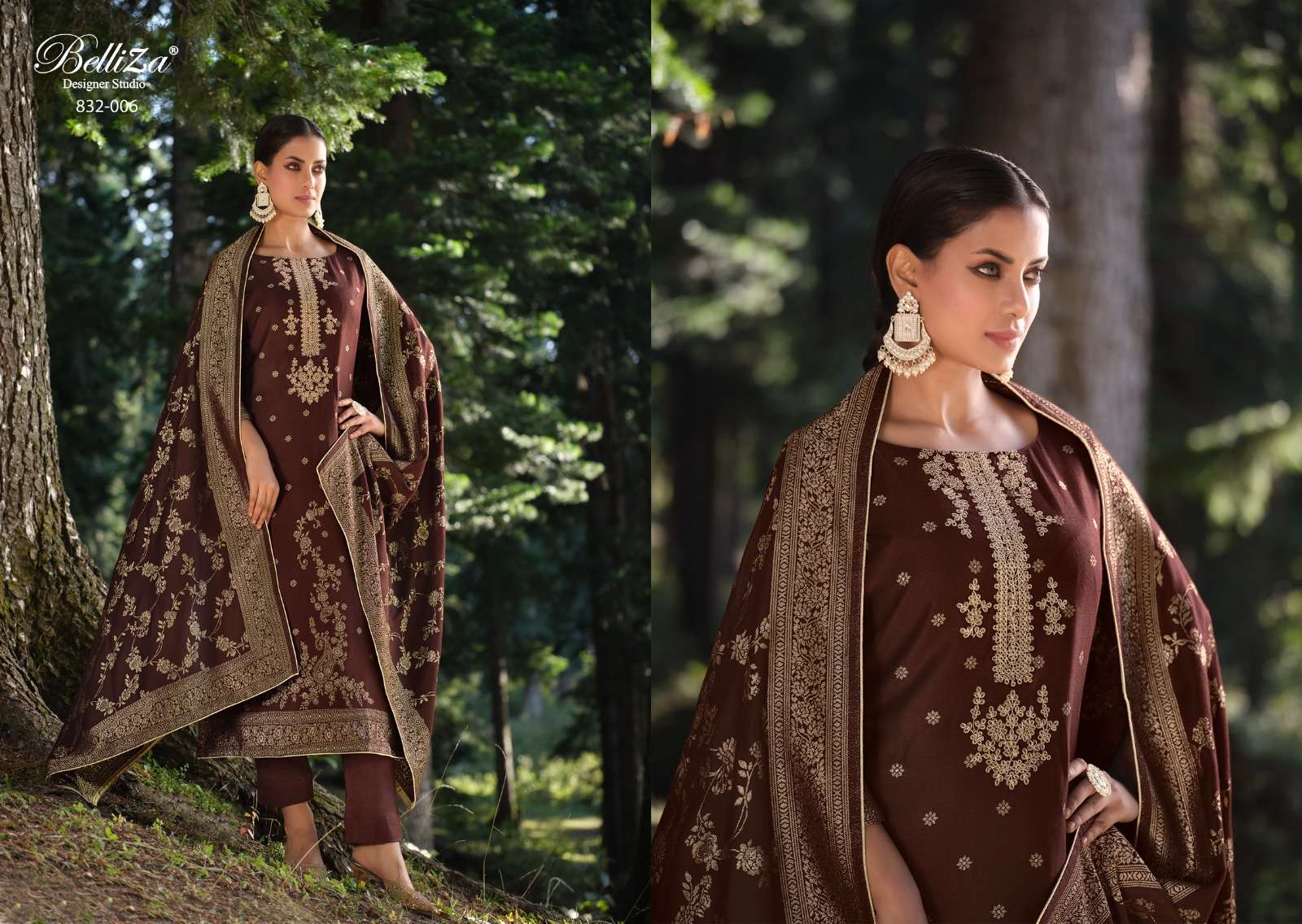 belliza designer studio zarah pashmina viscose decent look salwar suit catalog