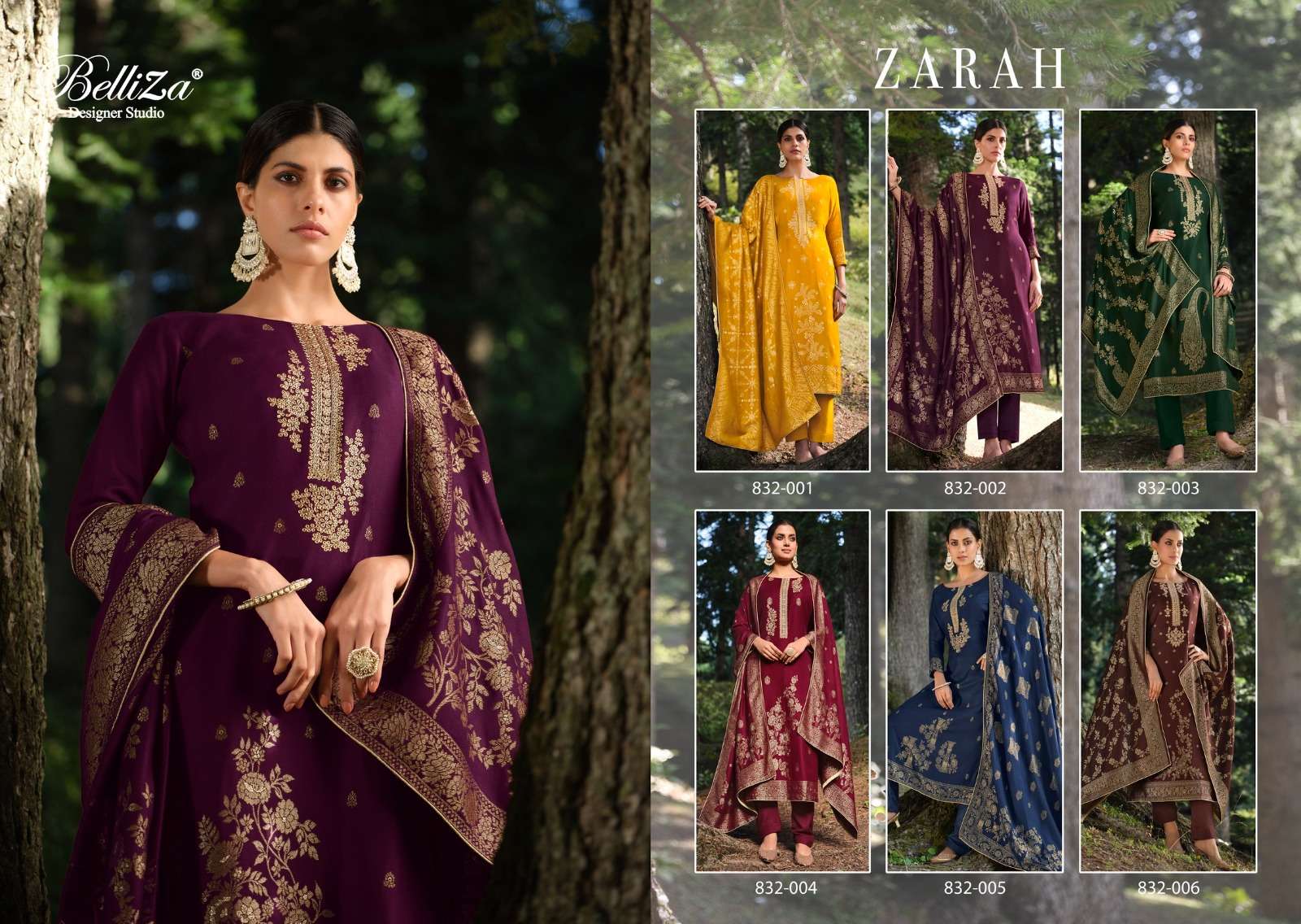 belliza designer studio zarah pashmina viscose decent look salwar suit catalog