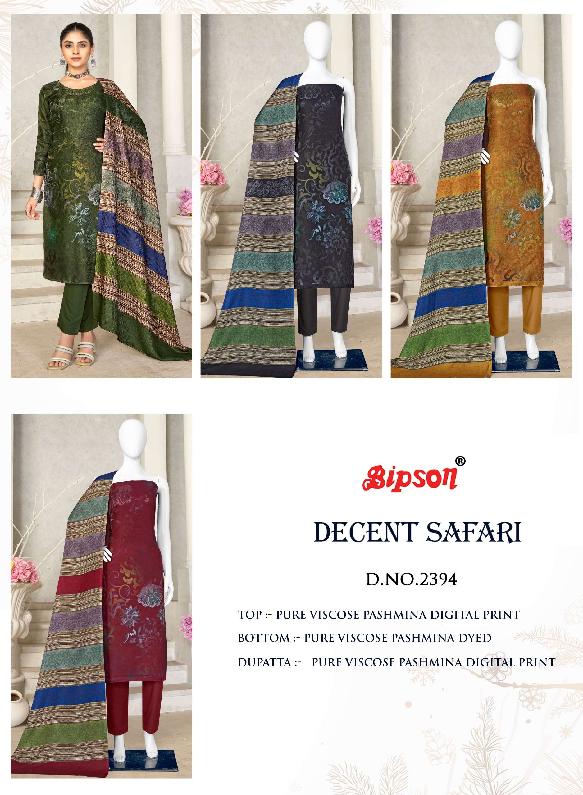 bipson decent 2394 viscose exclusive look salwar suit catalog