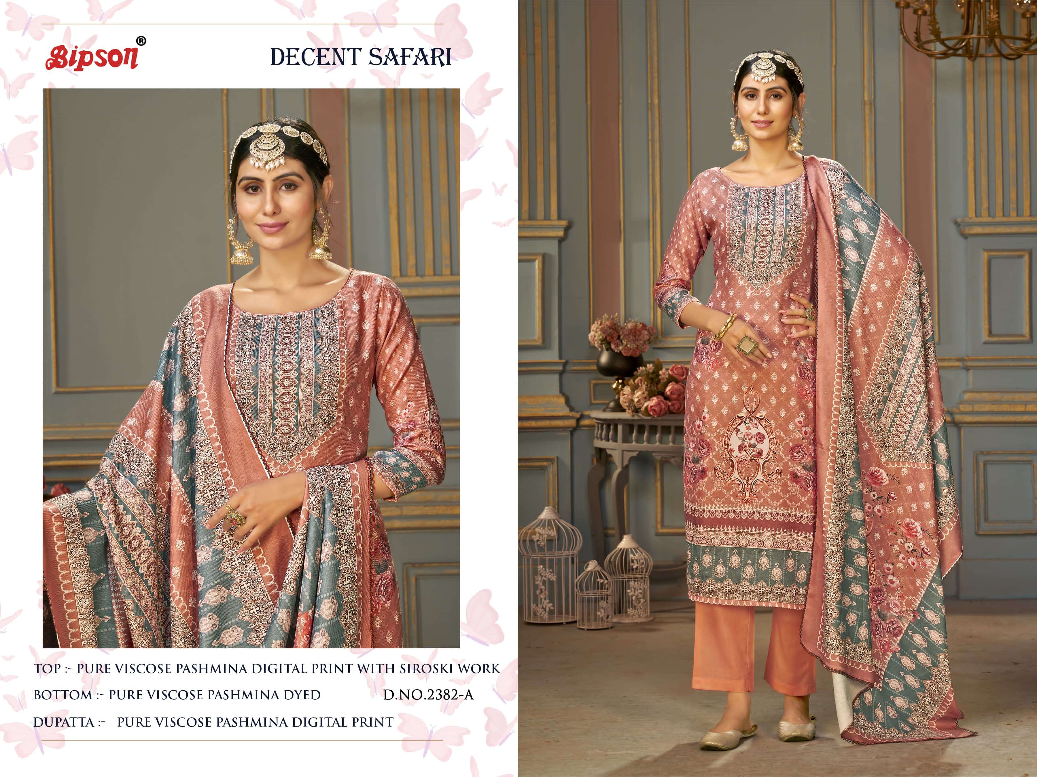 bipson  decent safari 2382 viscose  beautiful look salwar suit catalog