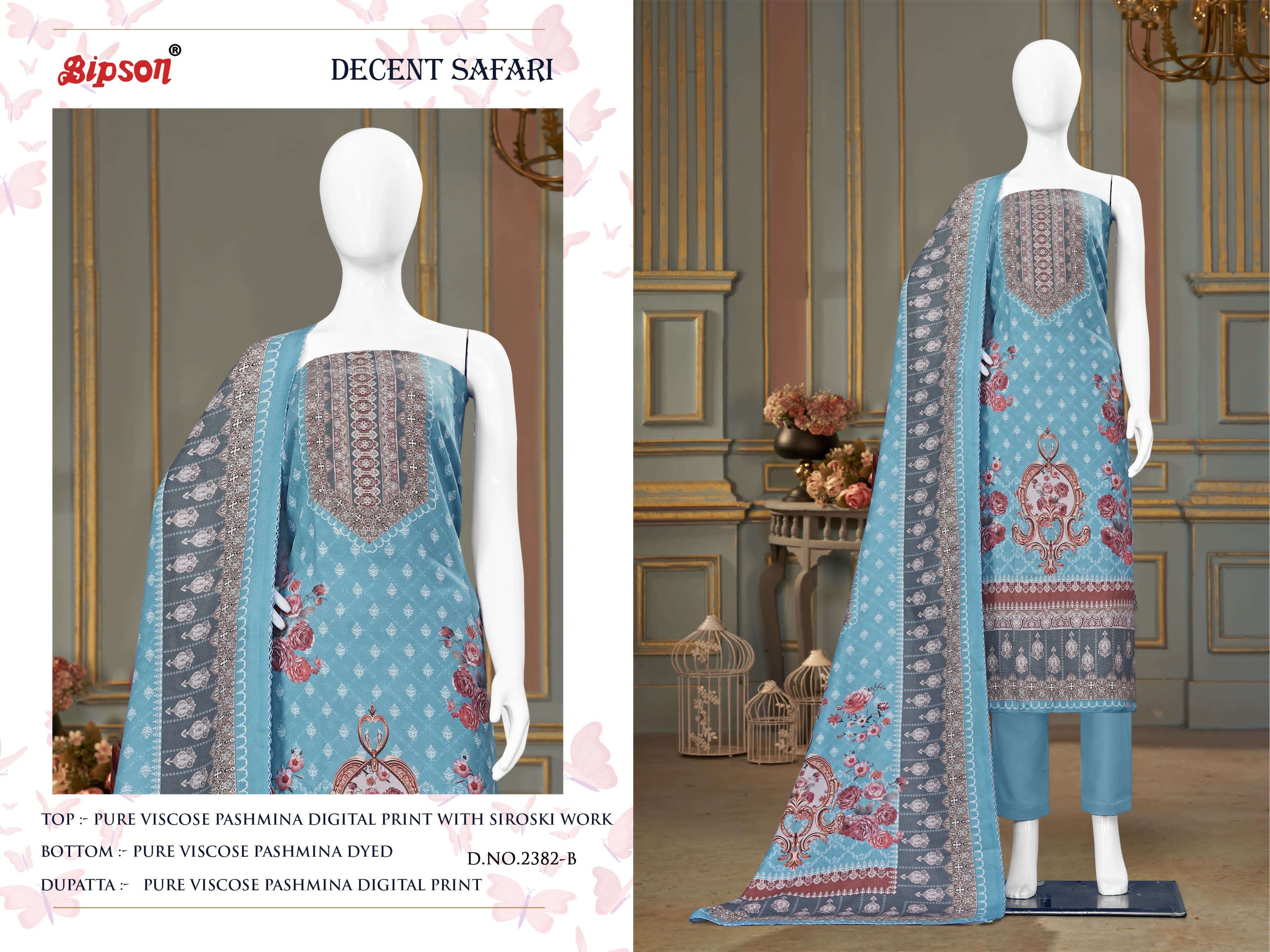 bipson  decent safari 2382 viscose  beautiful look salwar suit catalog