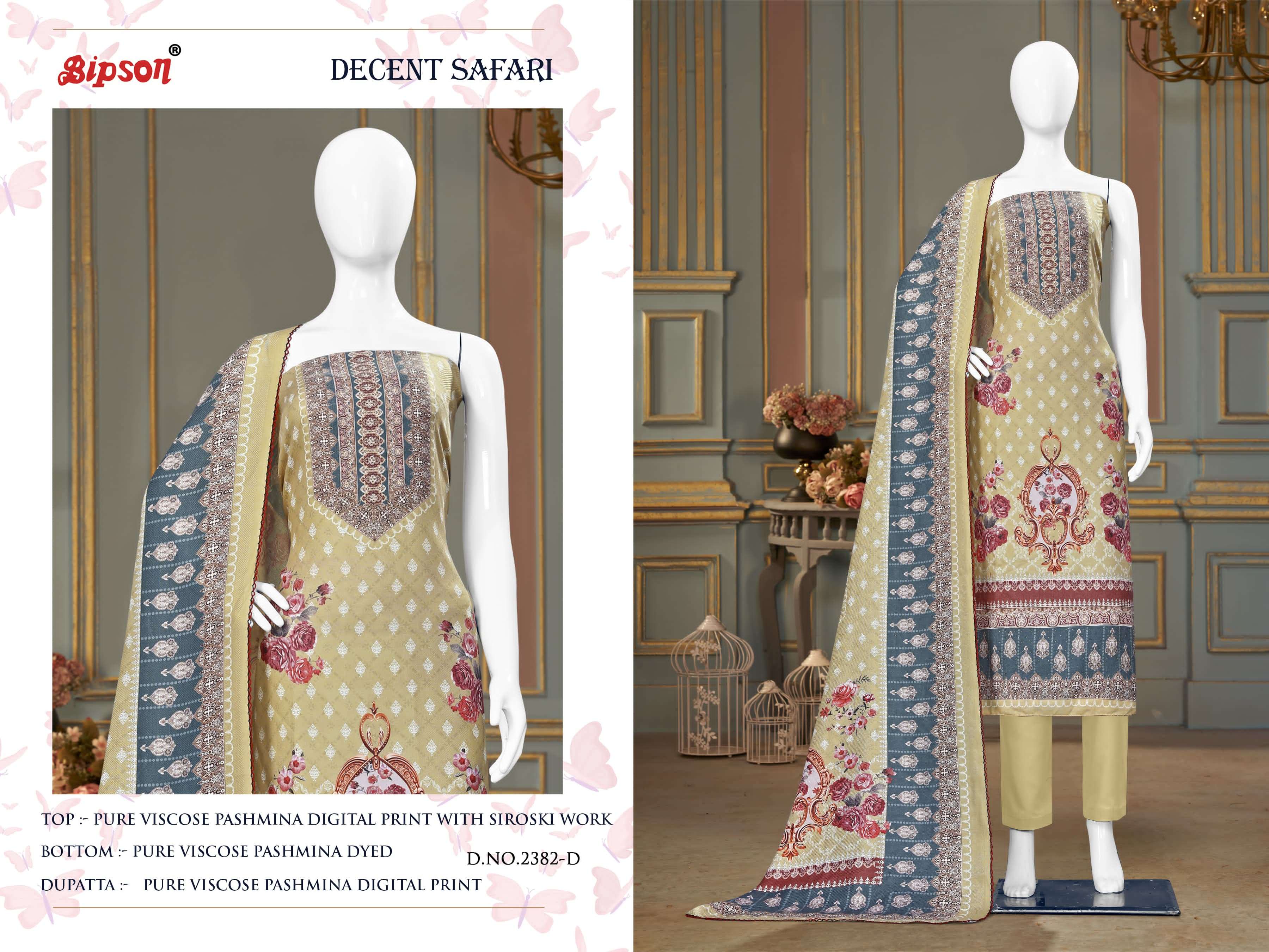 bipson  decent safari 2382 viscose  beautiful look salwar suit catalog