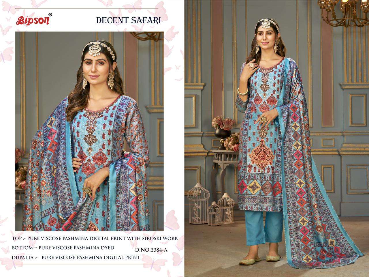 bipson decent safari 2384 viscose elegant salwar suit catalog