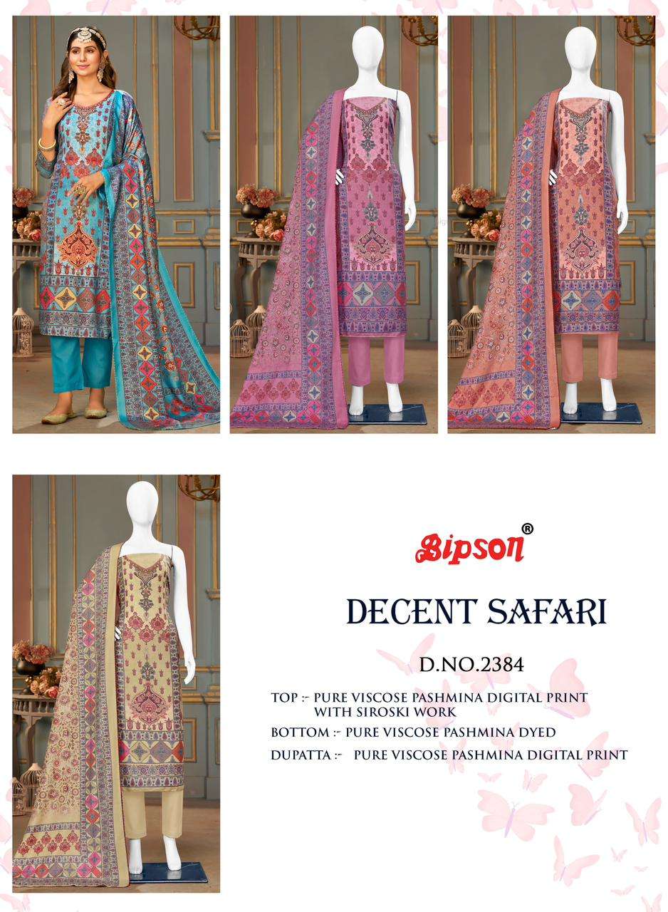 bipson decent safari 2384 viscose elegant salwar suit catalog