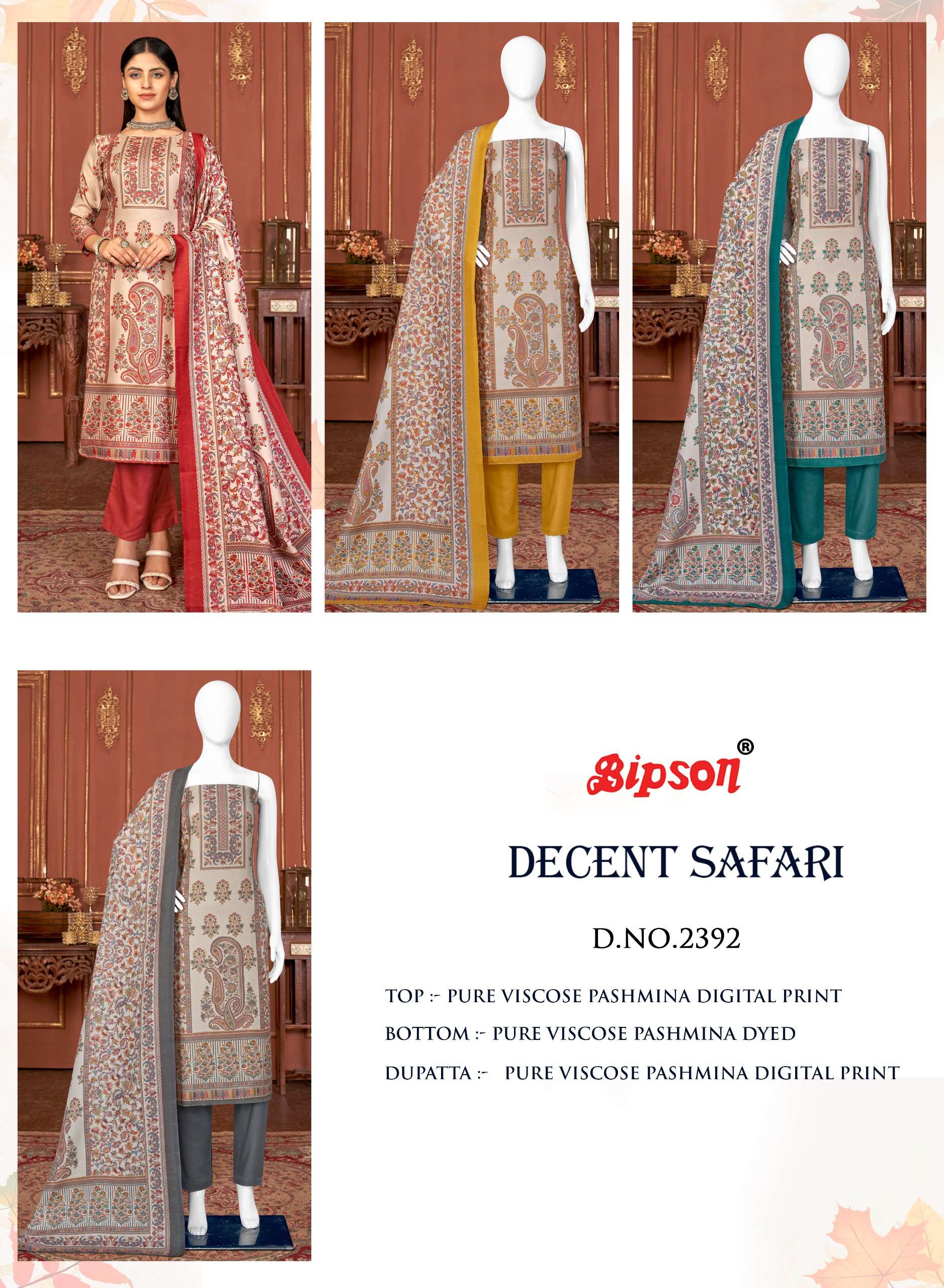 bipson decent safari 2392 viscose  beautiful look salwar suit catalog