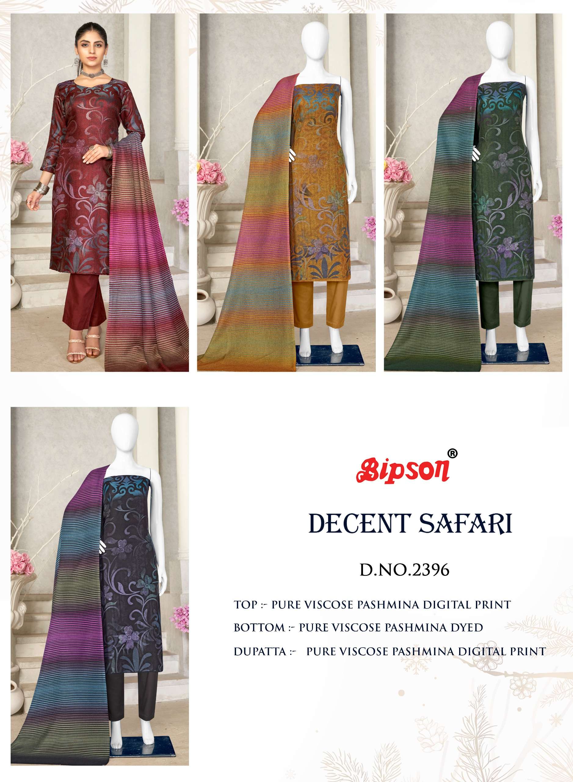 bipson  decent safari 2396 viscose  catchy look salwar suit catalog