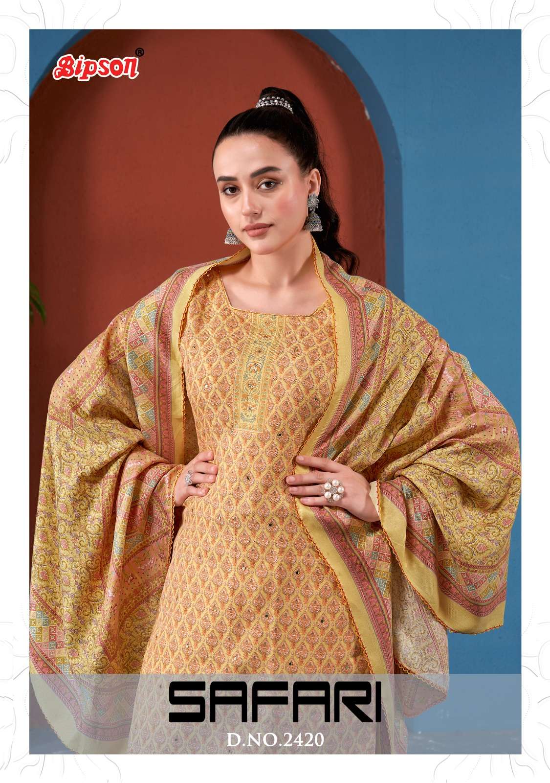 bipson  decent safari 2420 woollen pashmin beautiful look salwar suit catalog