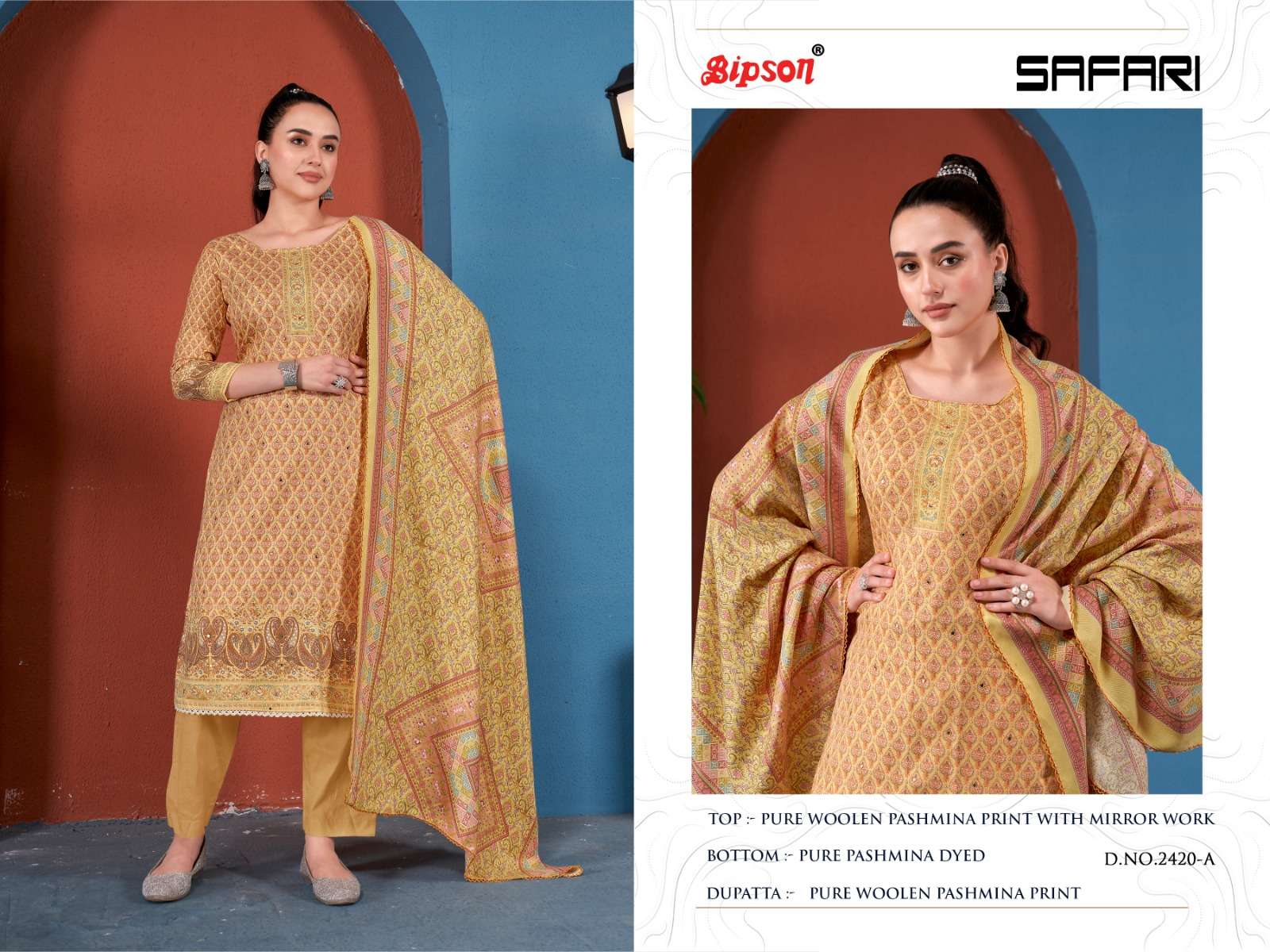 bipson  decent safari 2420 woollen pashmin beautiful look salwar suit catalog