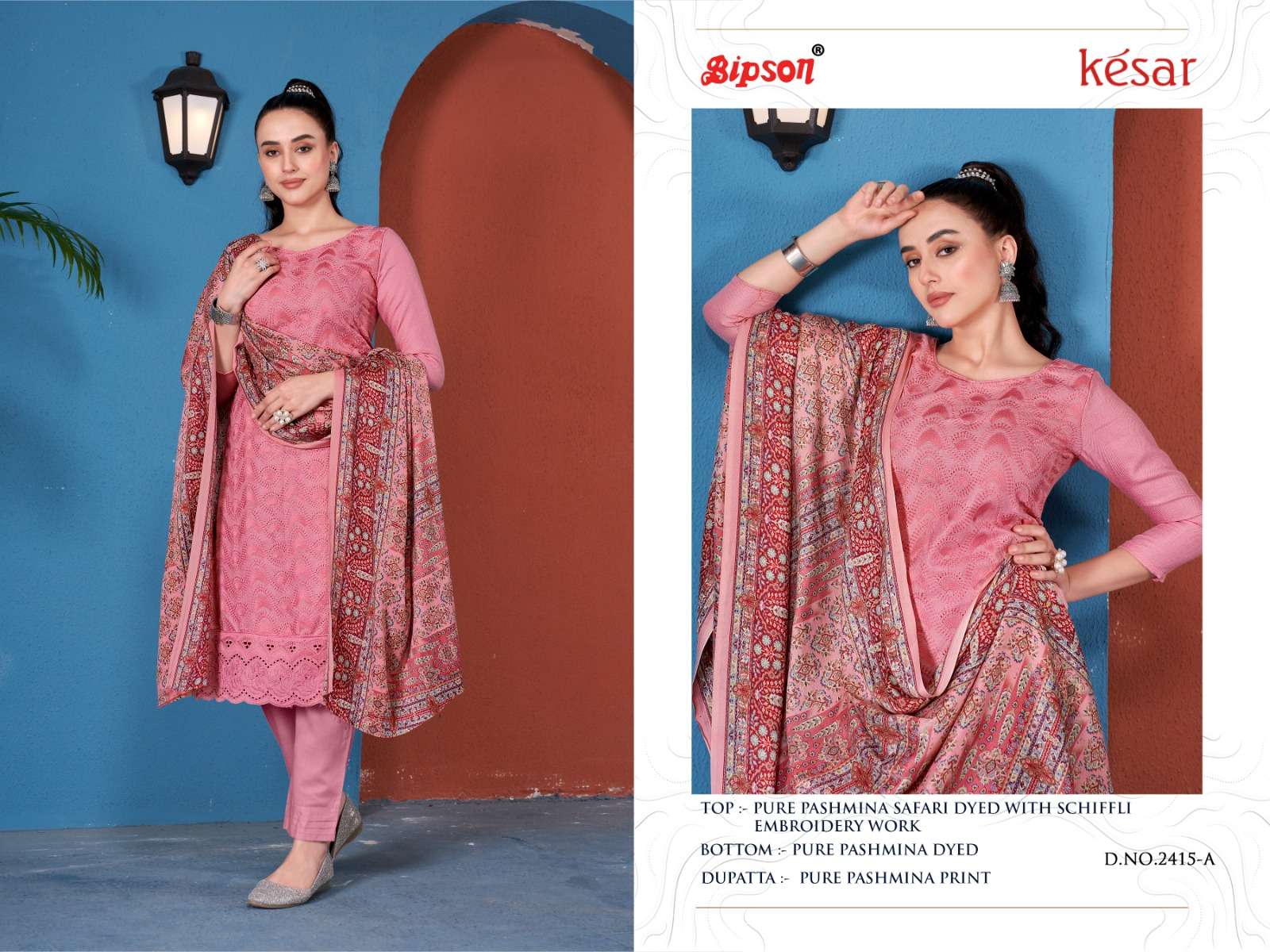 bipson kesar 2415 woollen pashmin beautiful look salwar suit catalog